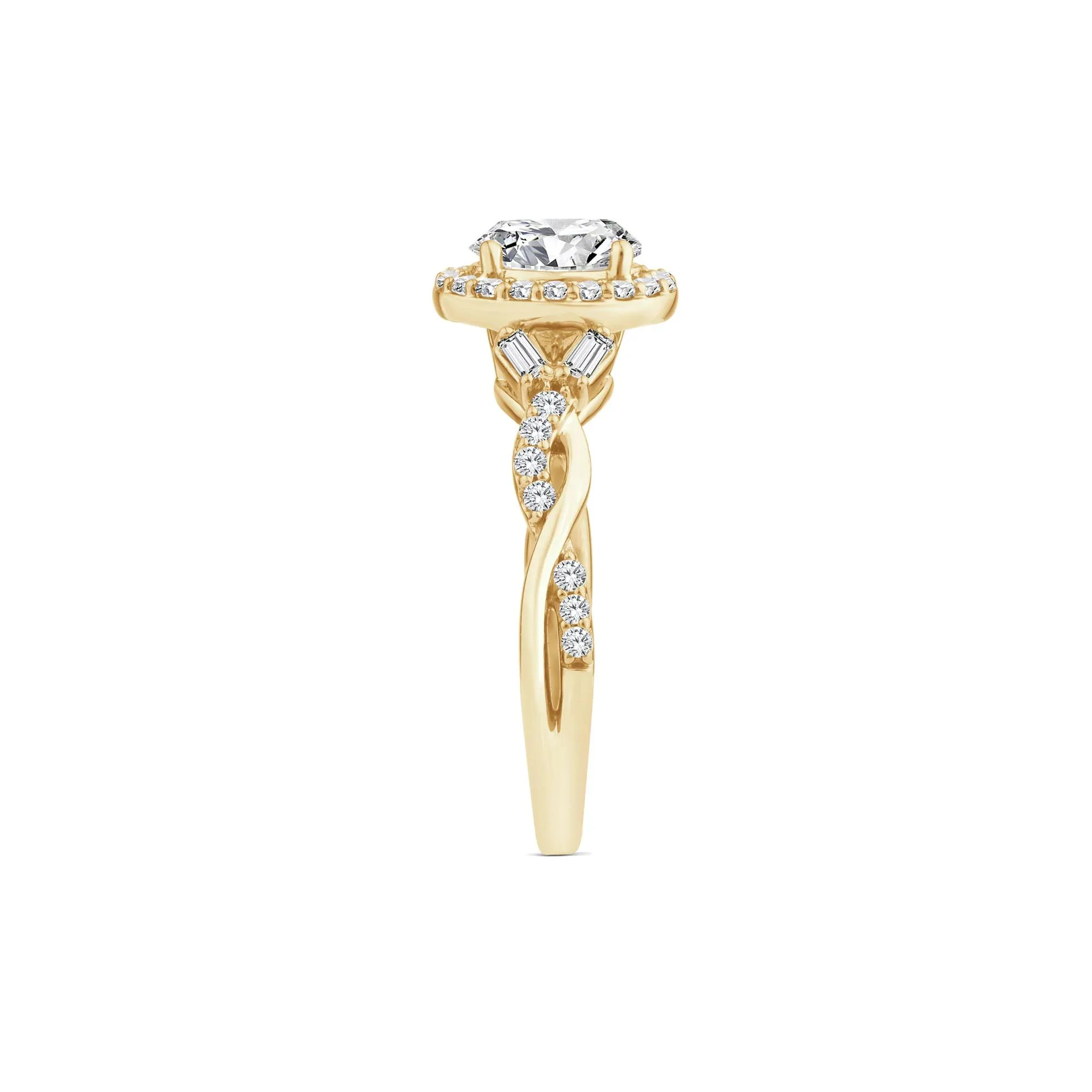 1 CT. Tw. Lab Grown Diamond Oval Engagement Ring 10K Yellow Gold Round Brilliant Cut Size 6 1.5mm - Image 3