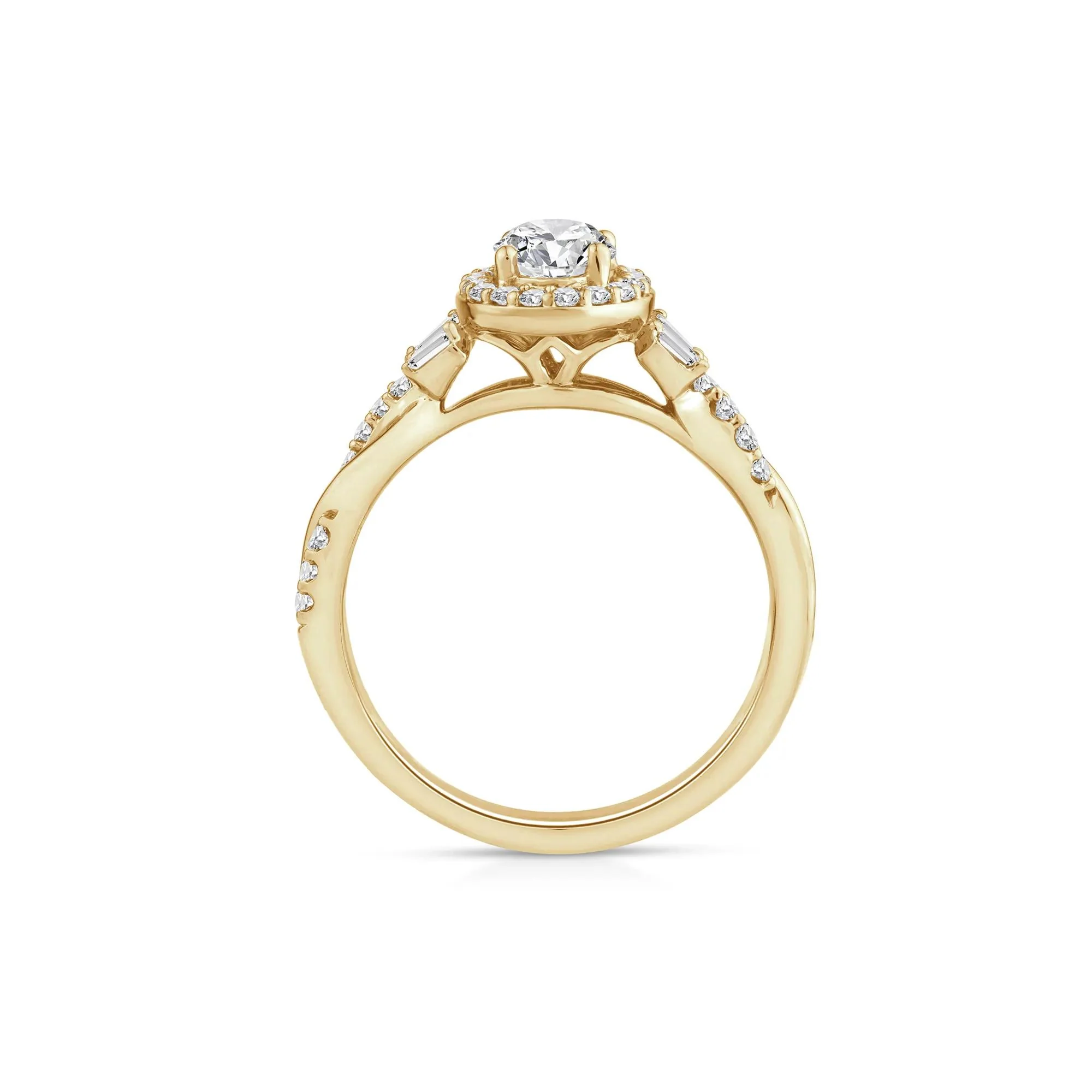 1 CT. Tw. Lab Grown Diamond Oval Engagement Ring 10K Yellow Gold Round Brilliant Cut Size 8 1.5mm - Image 2