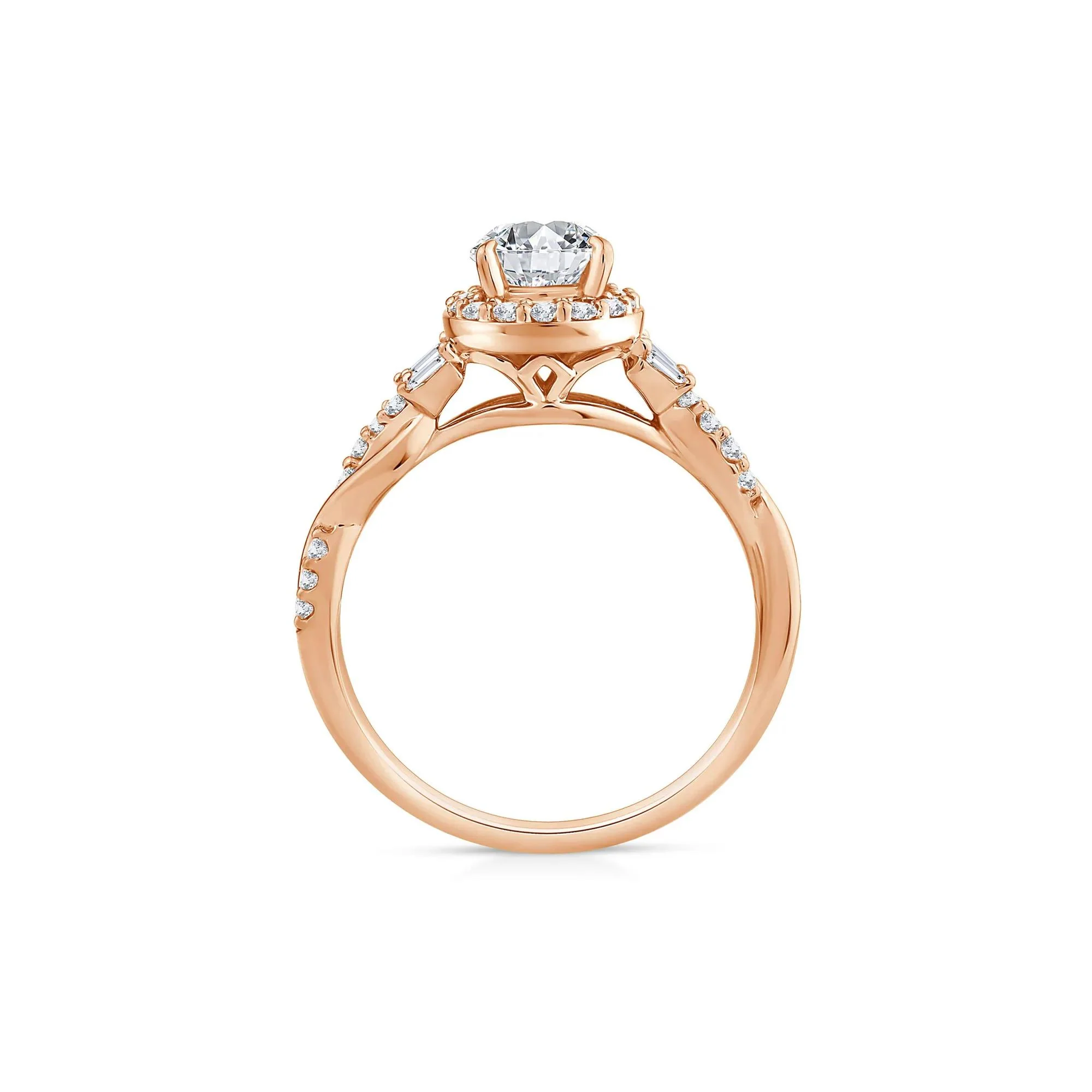 1 CT. Tw. Lab Grown Diamond Pear-Shaped Halo Engagement Ring 10K Rose Gold Round Brilliant Cut Size 6.5 - Image 2