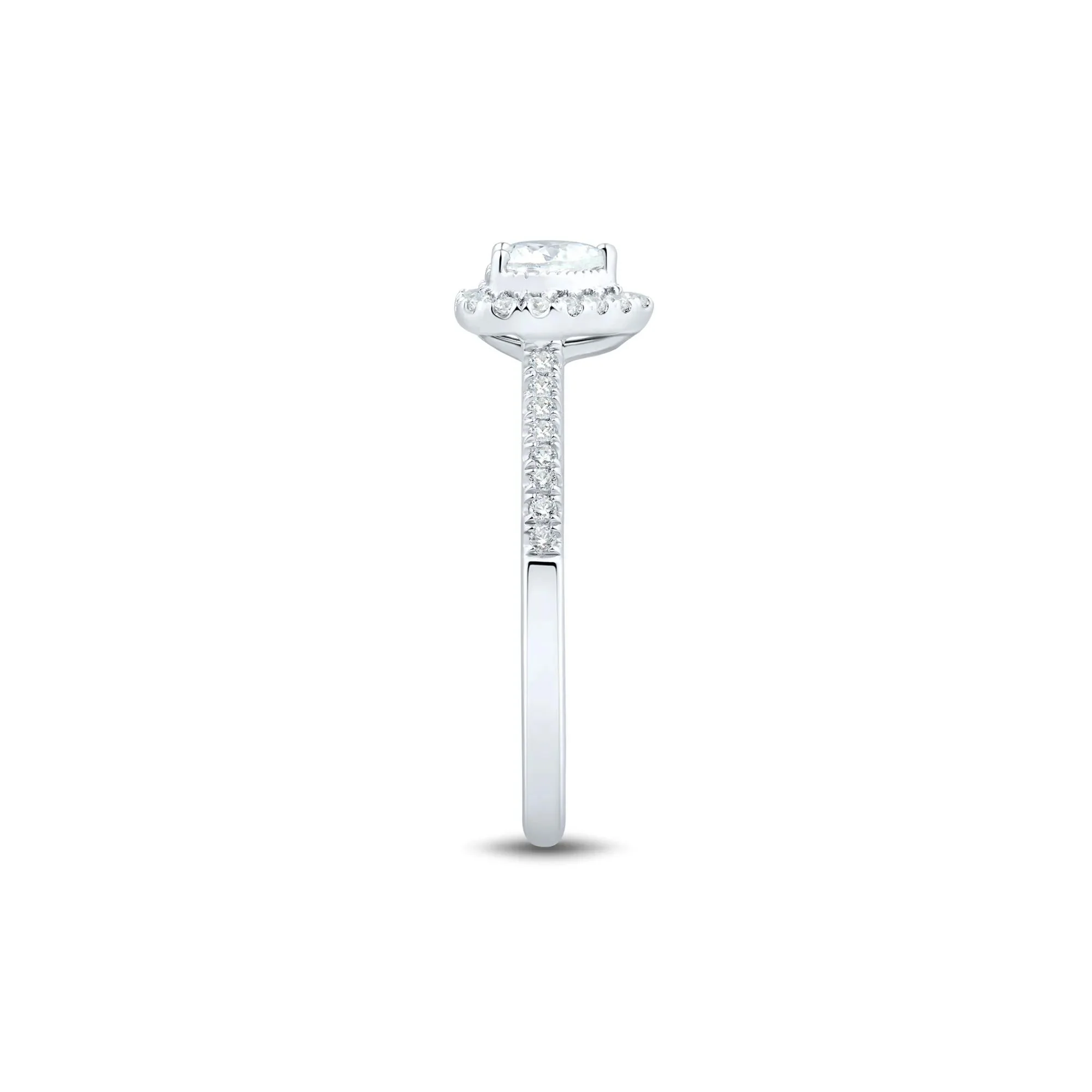 1/2 CT. Tw. Lab Grown Diamond Heart-Shaped Center Promise Ring 10K White Gold Size 7 1mm - Image 3