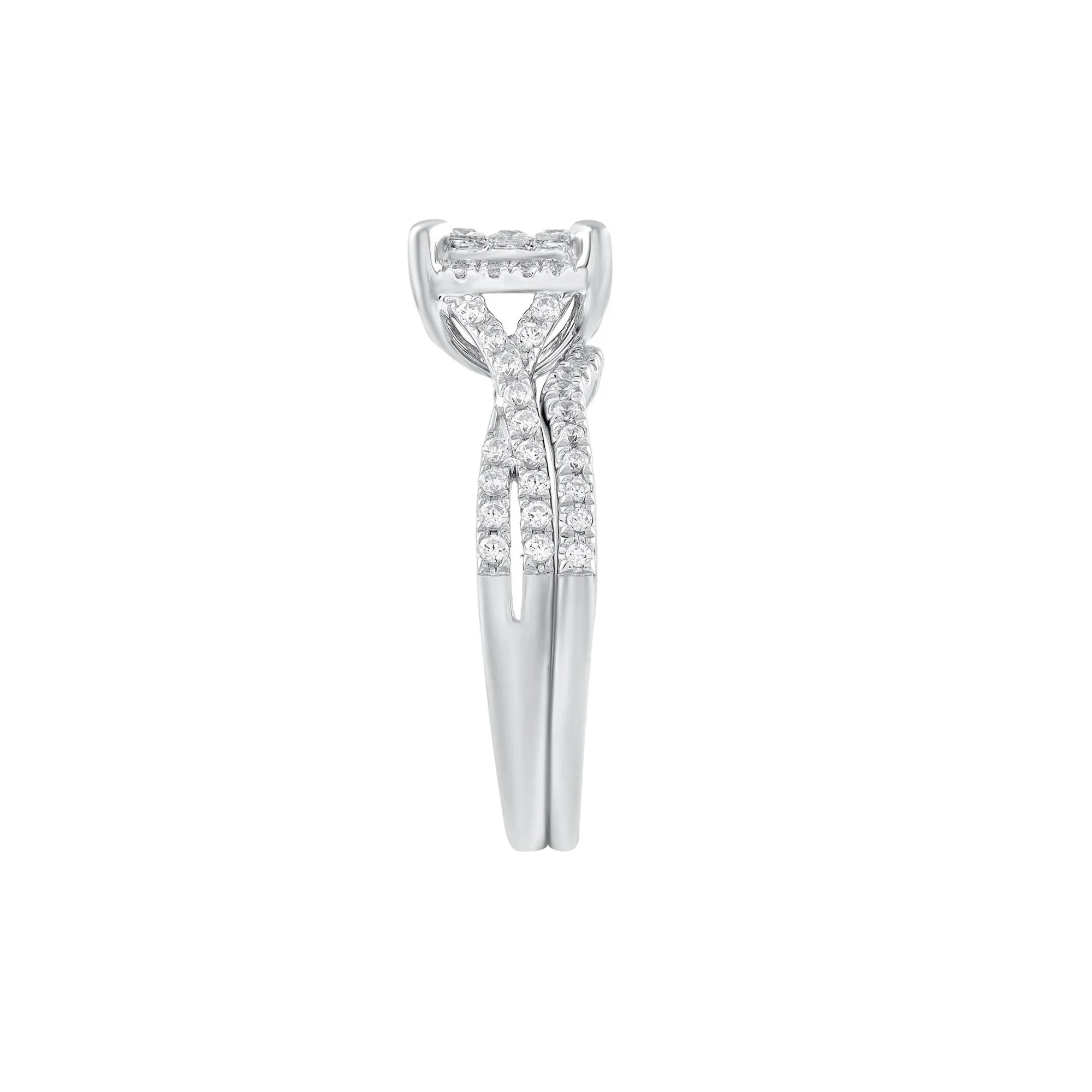 3/4 CT. Tw. Diamond Composite Engagement Ring 10K White Gold Round Brilliant Cut Size 6.5 2.5mm - Image 3