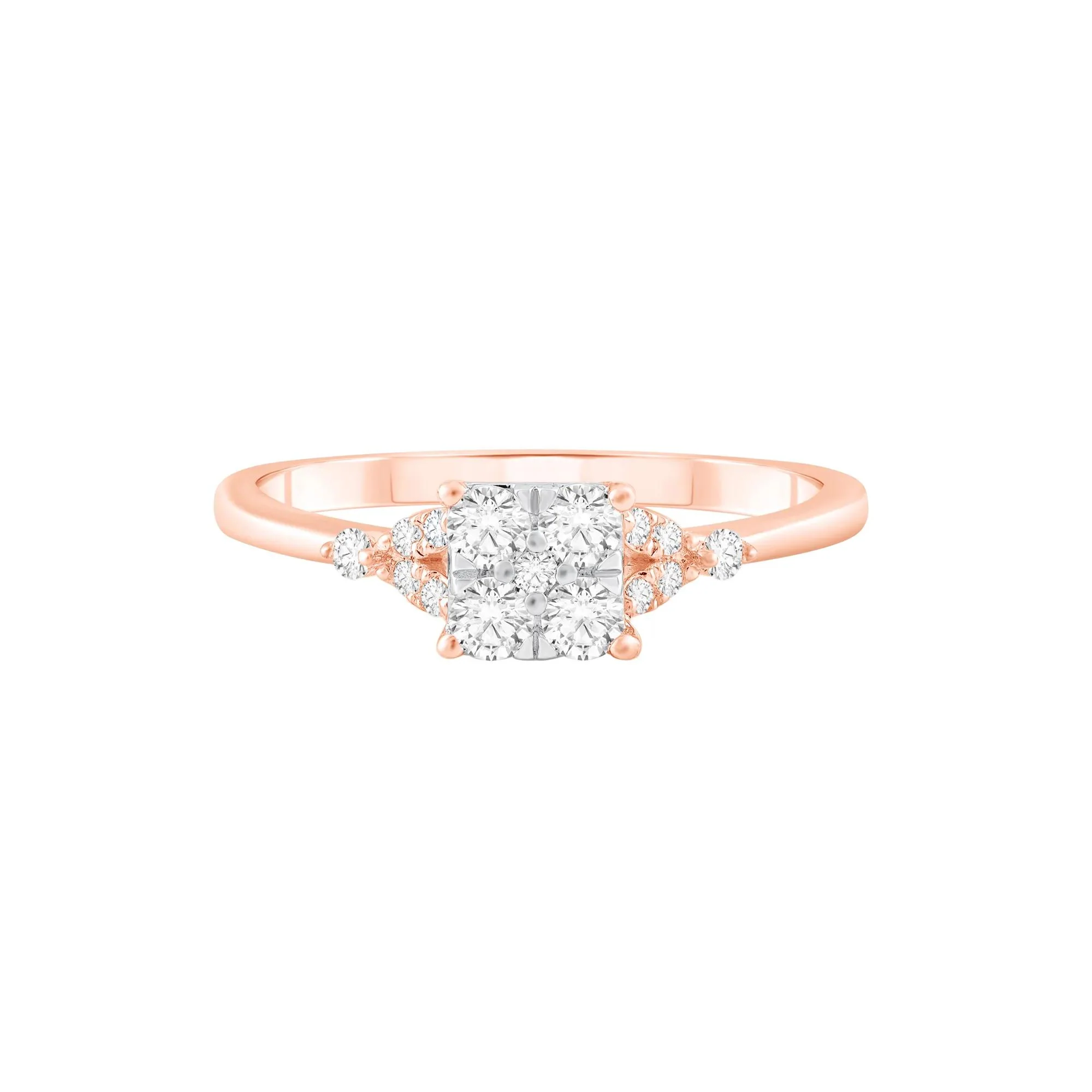 1/3 CT. Tw. Diamond Promise Ring 10K Rose Gold Round Brilliant Cut Size 6.5