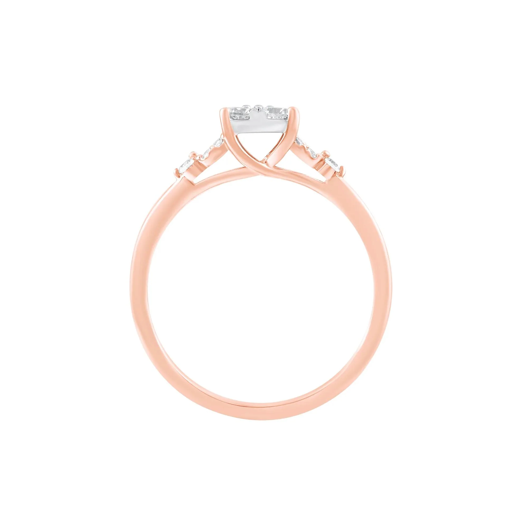 1/3 CT. Tw. Diamond Promise Ring 10K Rose Gold Round Brilliant Cut Size 7 - Image 2