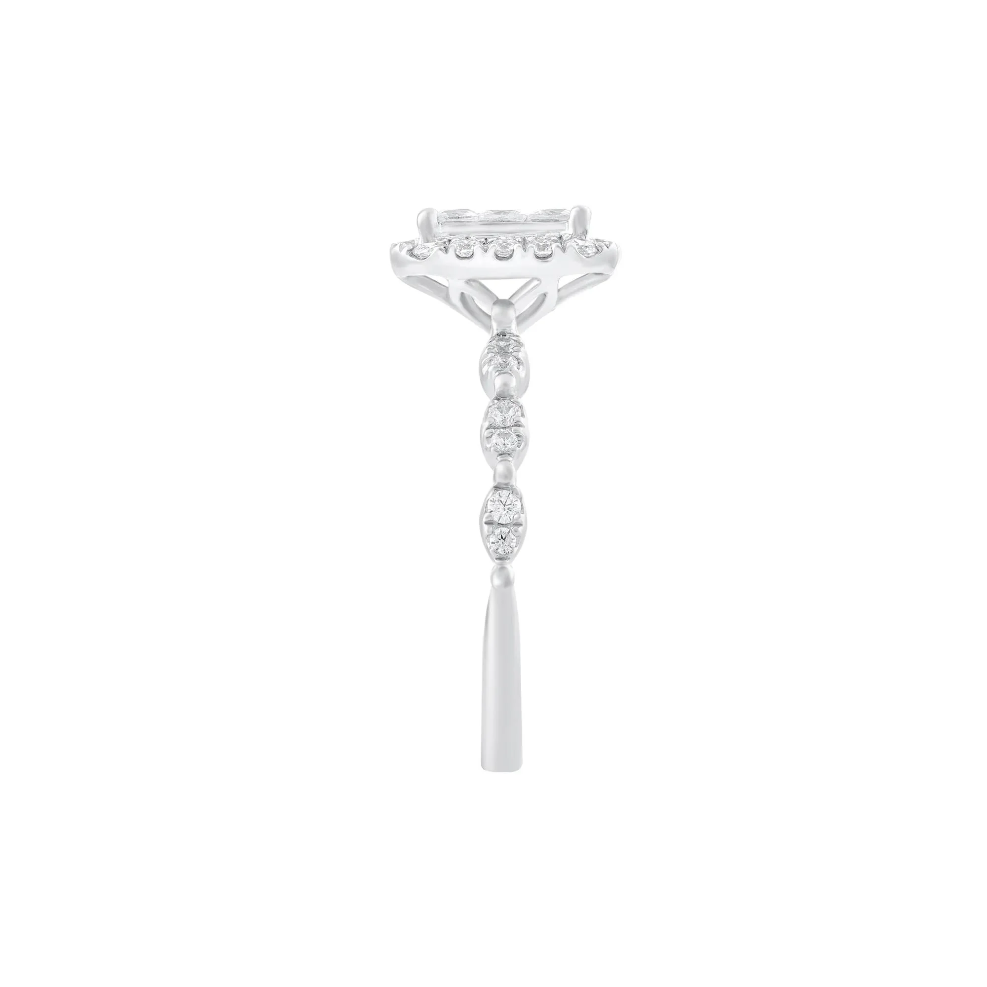 3/4 CT. Tw. Diamond Composite Engagement Ring 10K White Gold Round Brilliant Cut Size 6.5 - Image 3