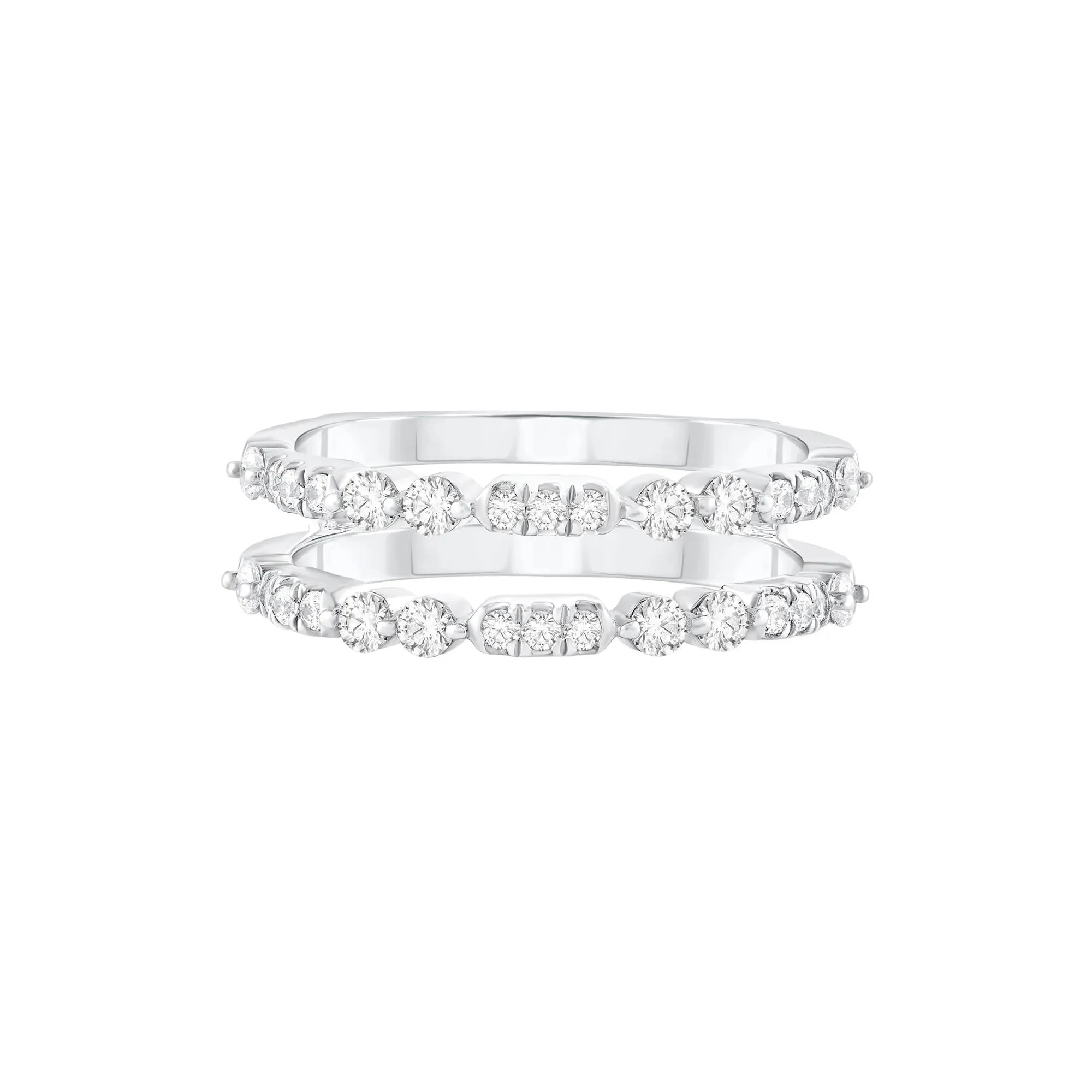 1/2 CT. Tw. Diamond Ring Insert 10K White Gold Round Brilliant Cut Size 6
