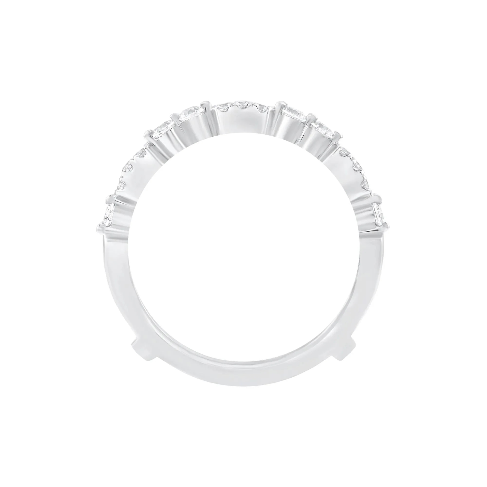 1/2 CT. Tw. Diamond Ring Insert 10K White Gold Round Brilliant Cut Size 6 - Image 2