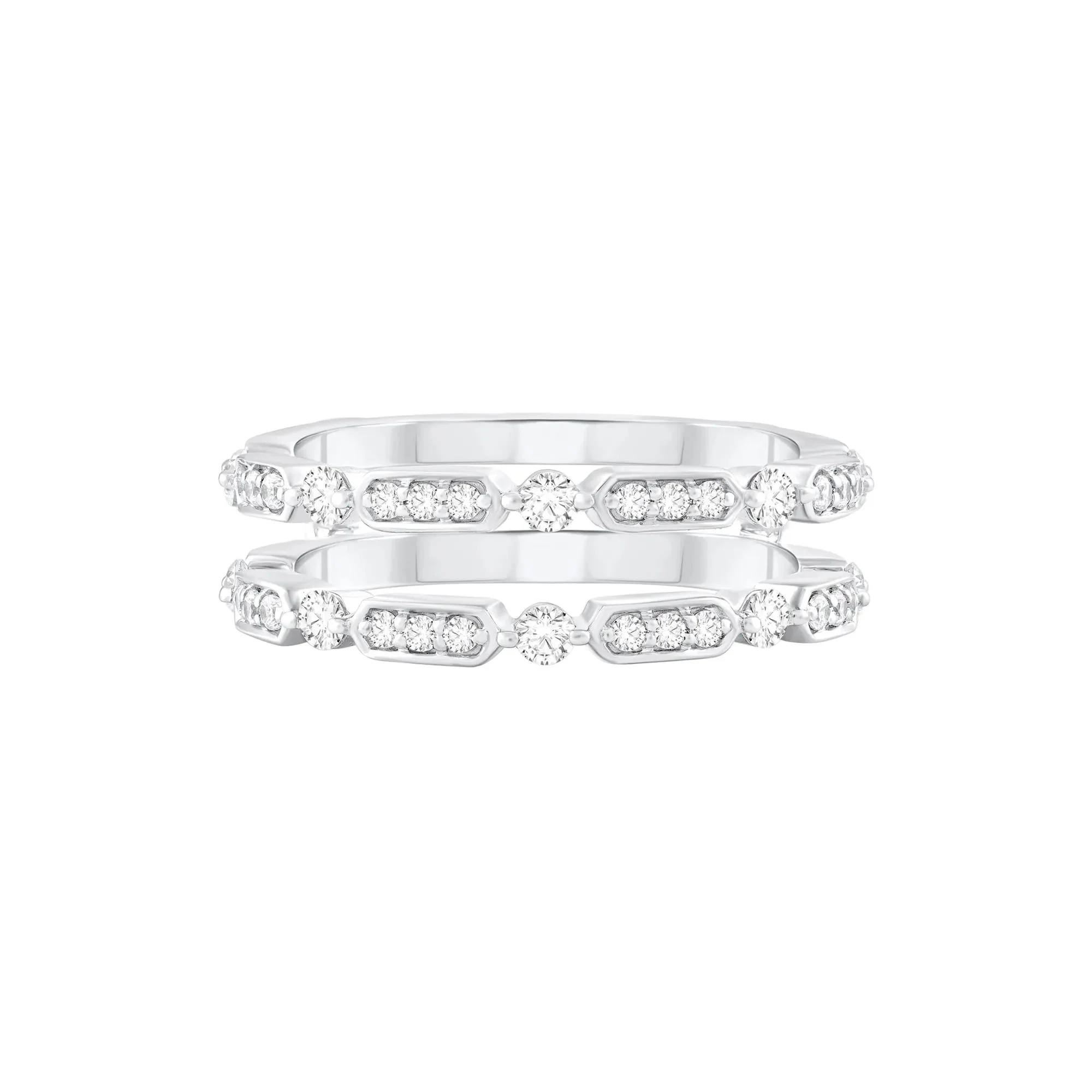 1/2 CT. Tw. Diamond Ring Insert 10K White Gold Round Brilliant Cut Size 7