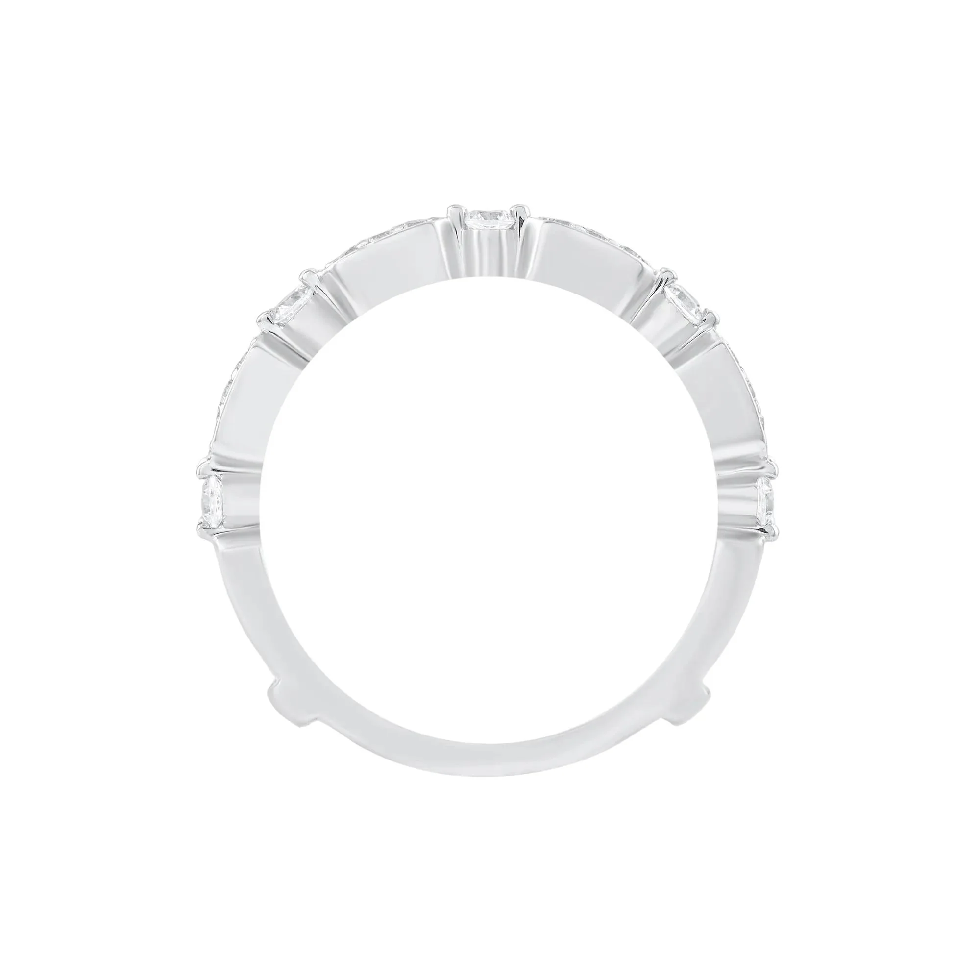 1/2 CT. Tw. Diamond Ring Insert 10K White Gold Round Brilliant Cut Size 7.5 - Image 2