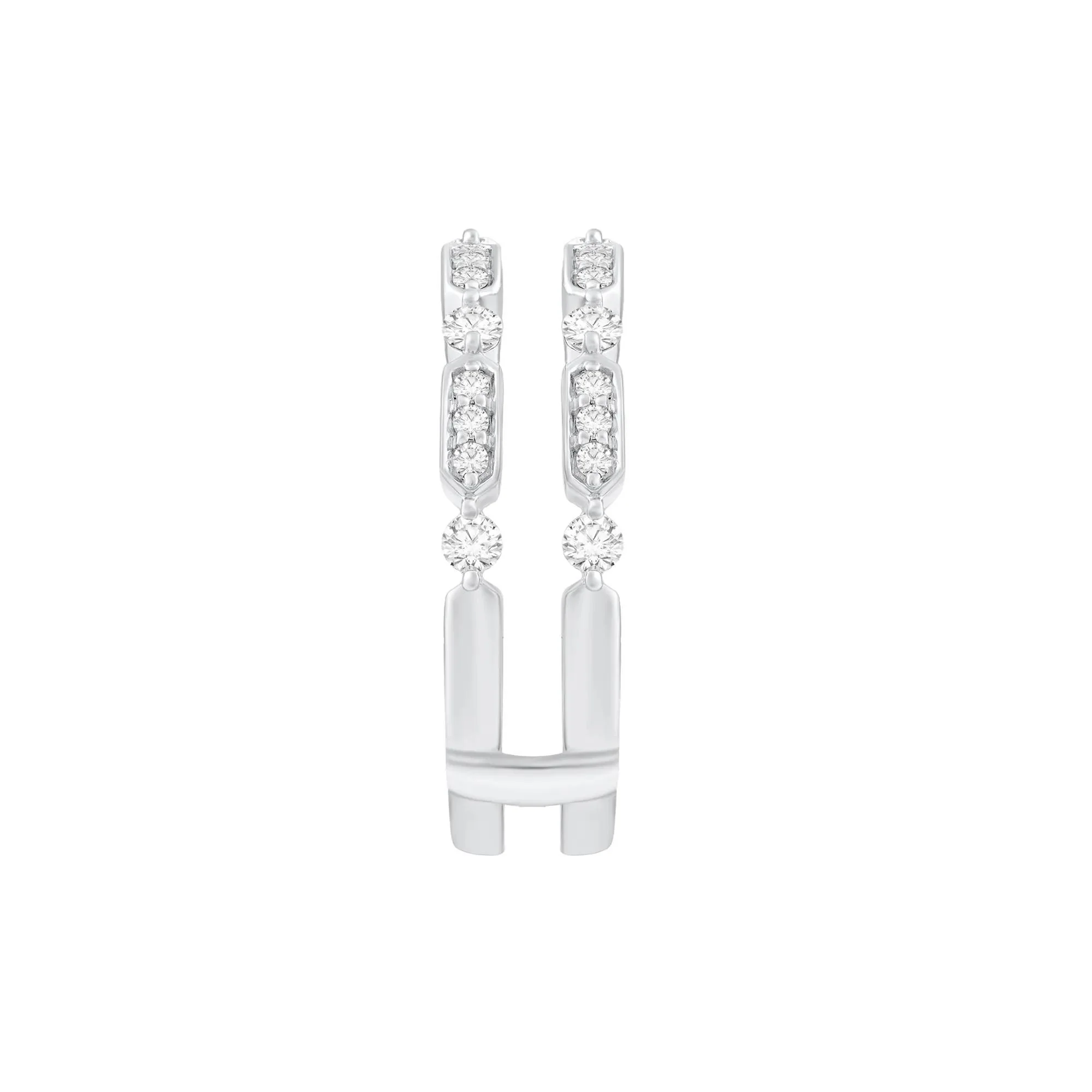 1/2 CT. Tw. Diamond Ring Insert 10K White Gold Round Brilliant Cut Size 9 - Image 3