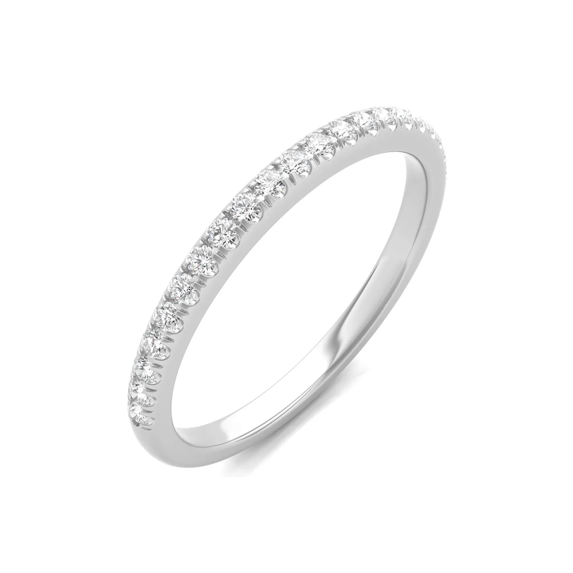 1/2 CT. Tw. Diamond Halo Engagement Ring Set 14K White Gold Round Brilliant Cut Size 7 - Image 5