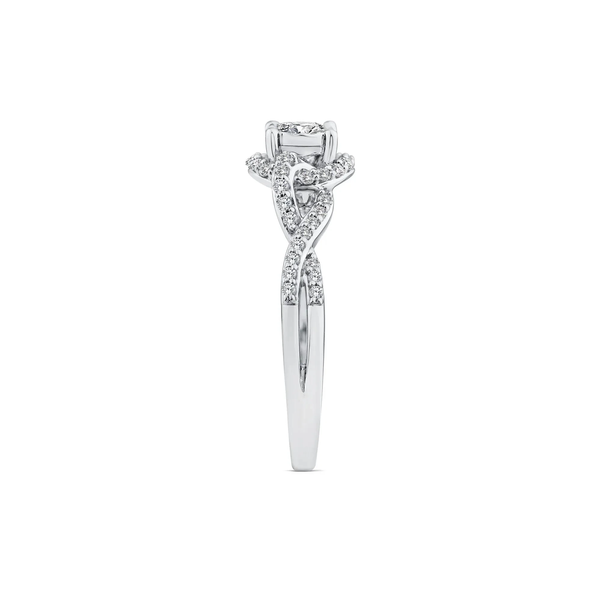 1/2 CT. Tw. Lab Grown Diamond Promise Ring 10K White Gold Round Brilliant Cut Size 7 - Image 3