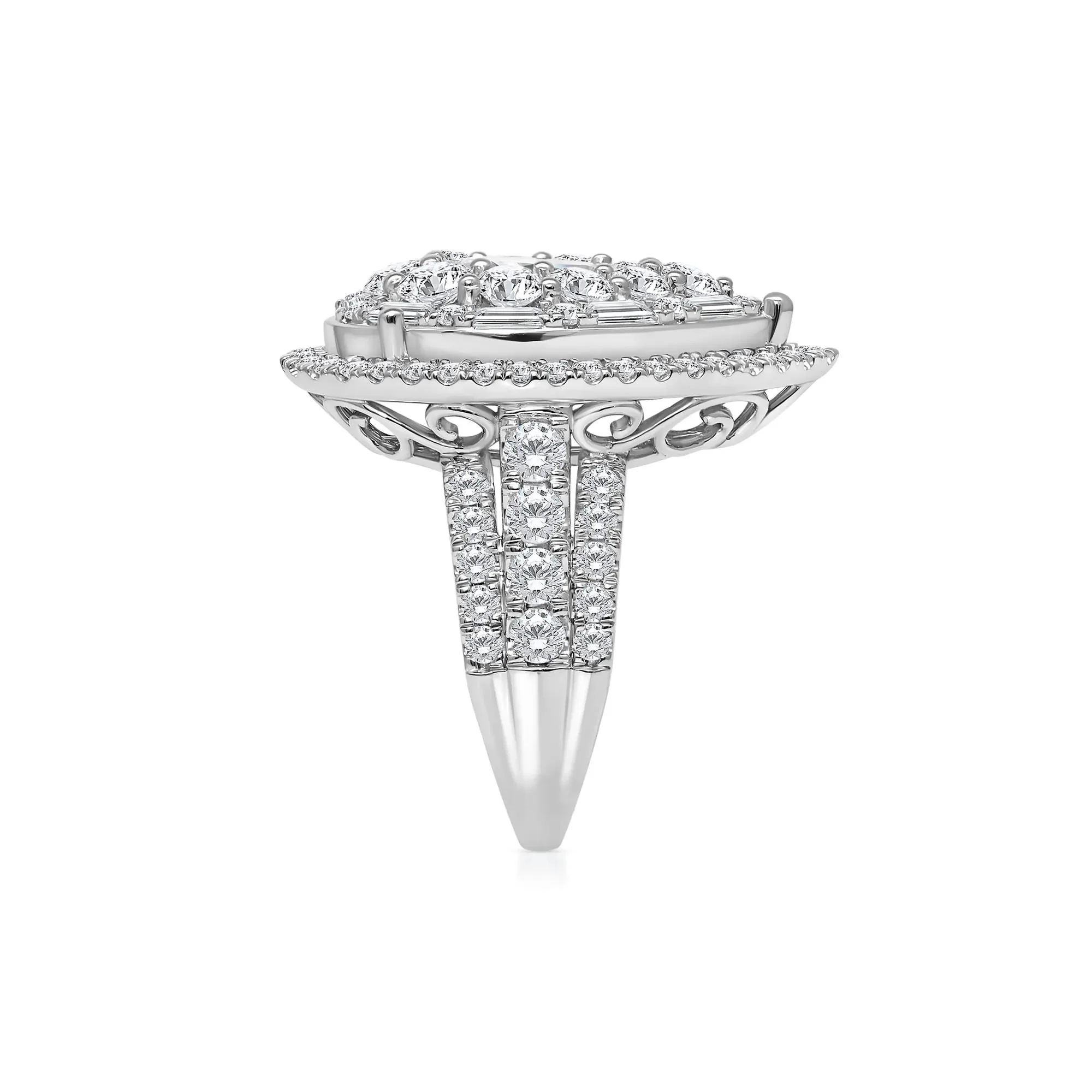 5 CT. Tw. Lab Grown Diamond Composite Ring 10K White Gold Size 6 - Image 3