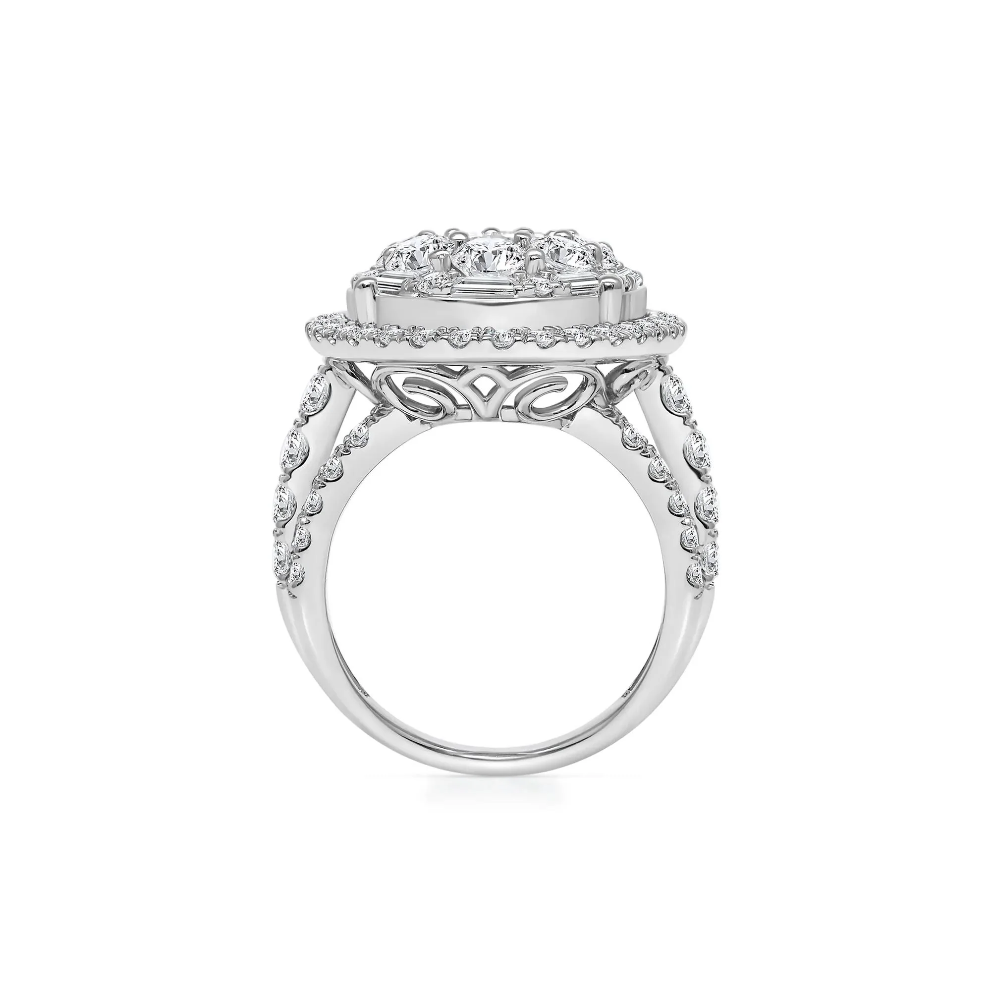 5 CT. Tw. Lab Grown Diamond Composite Ring 10K White Gold Size 8 - Image 2