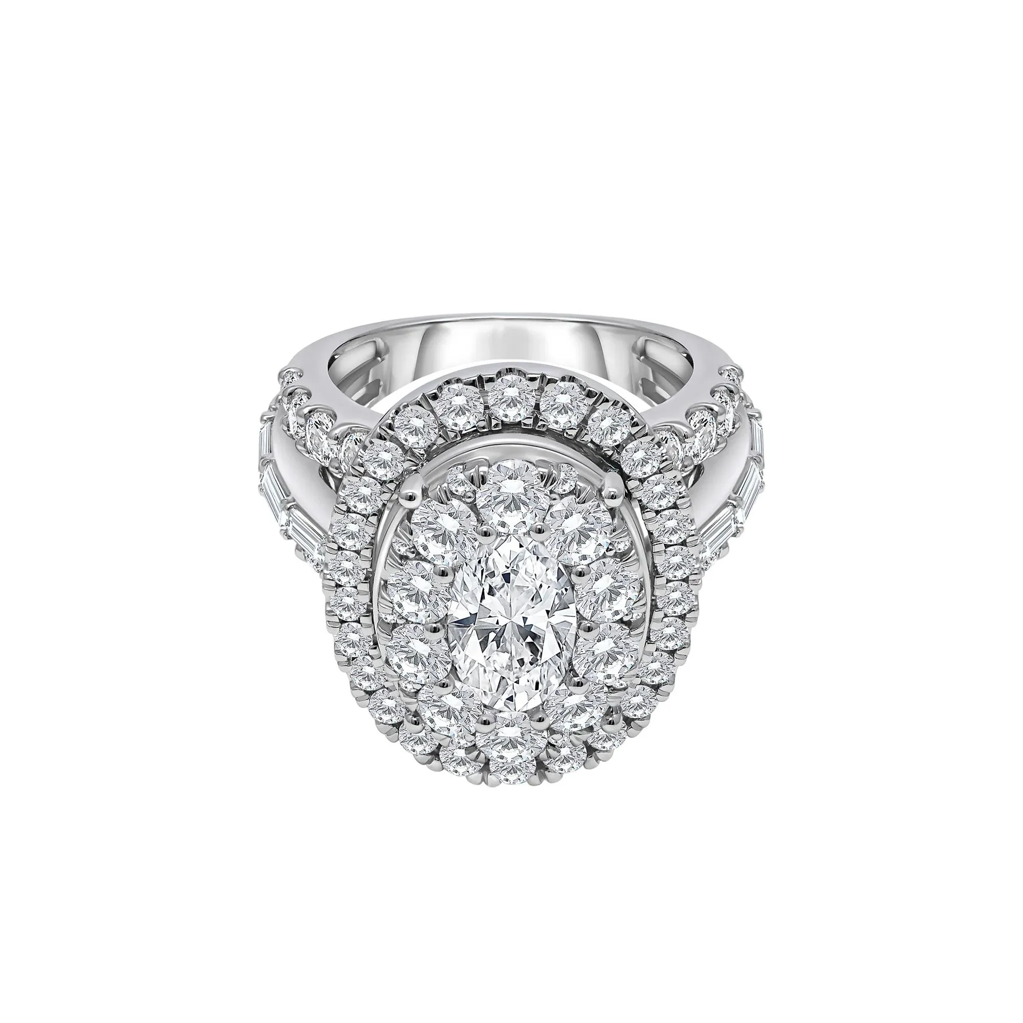 5 CT. Tw. Lab Grown Diamond Composite Ring 10K White Gold Round Brilliant Cut Size 8