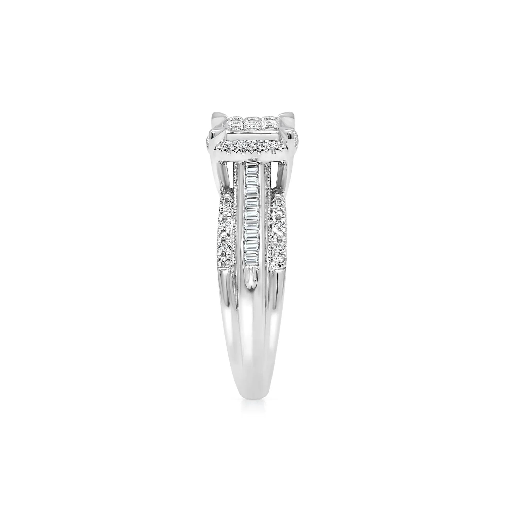 1/2 CT. Tw. Diamond Composite Engagement Ring 10K White Gold Size 8.5 - Image 3