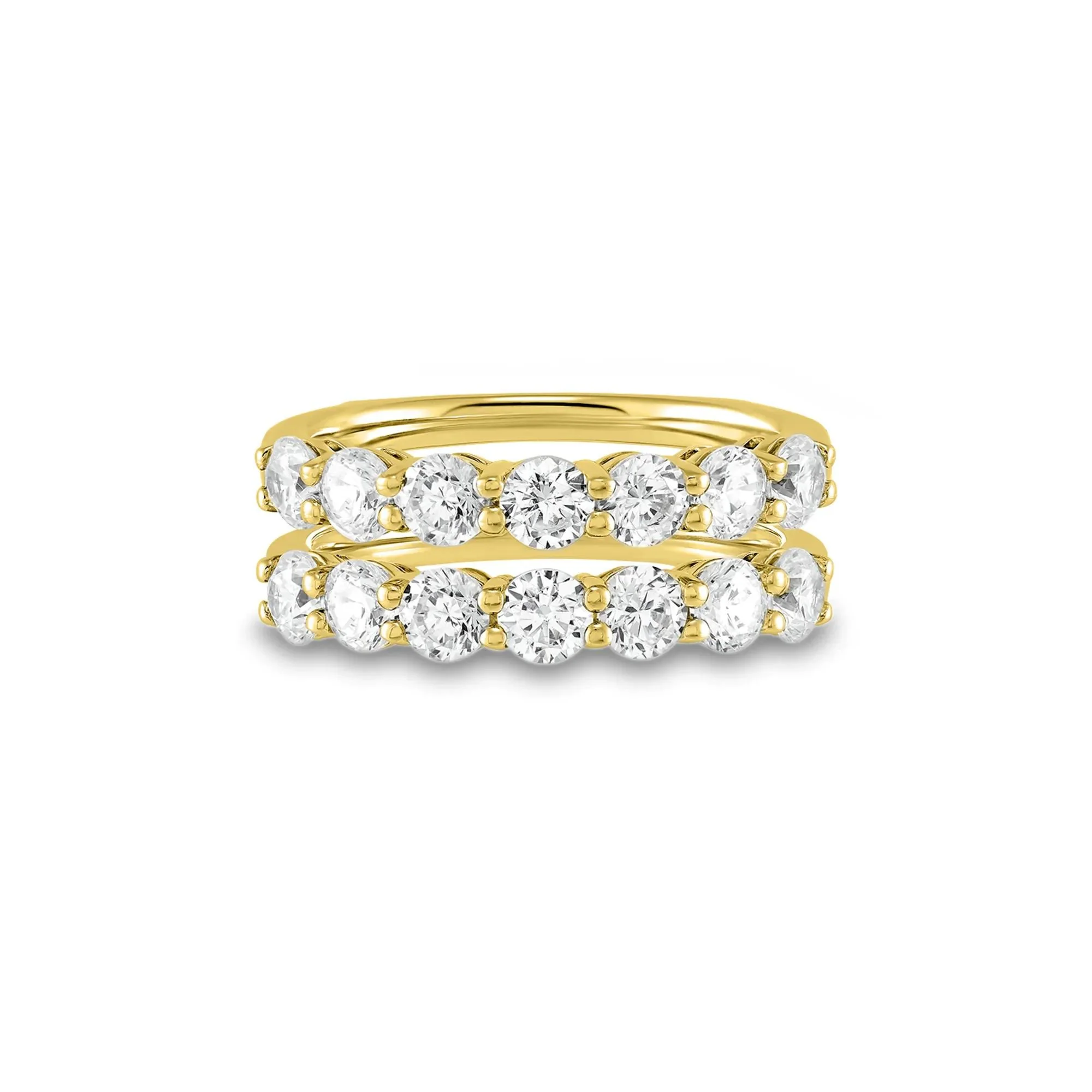 2 CT. Tw. Lab Grown Diamond Ring Enhancer 14K Yellow Gold Round Brilliant Cut Size 5 1mm