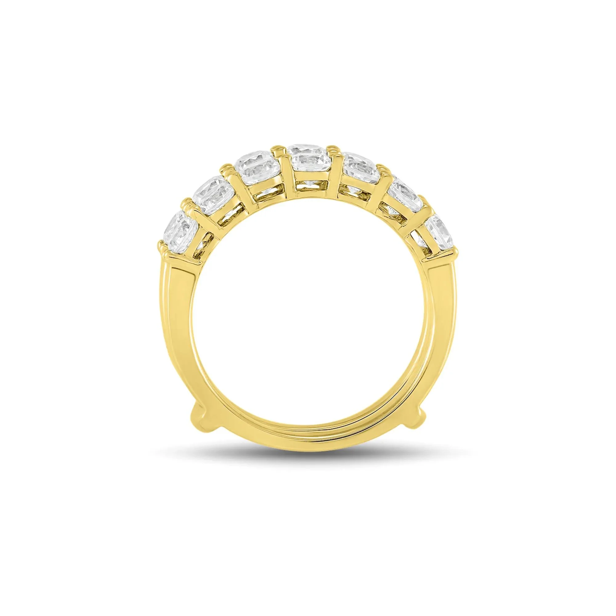 2 CT. Tw. Lab Grown Diamond Ring Enhancer 14K Yellow Gold Round Brilliant Cut Size 7 1mm - Image 2