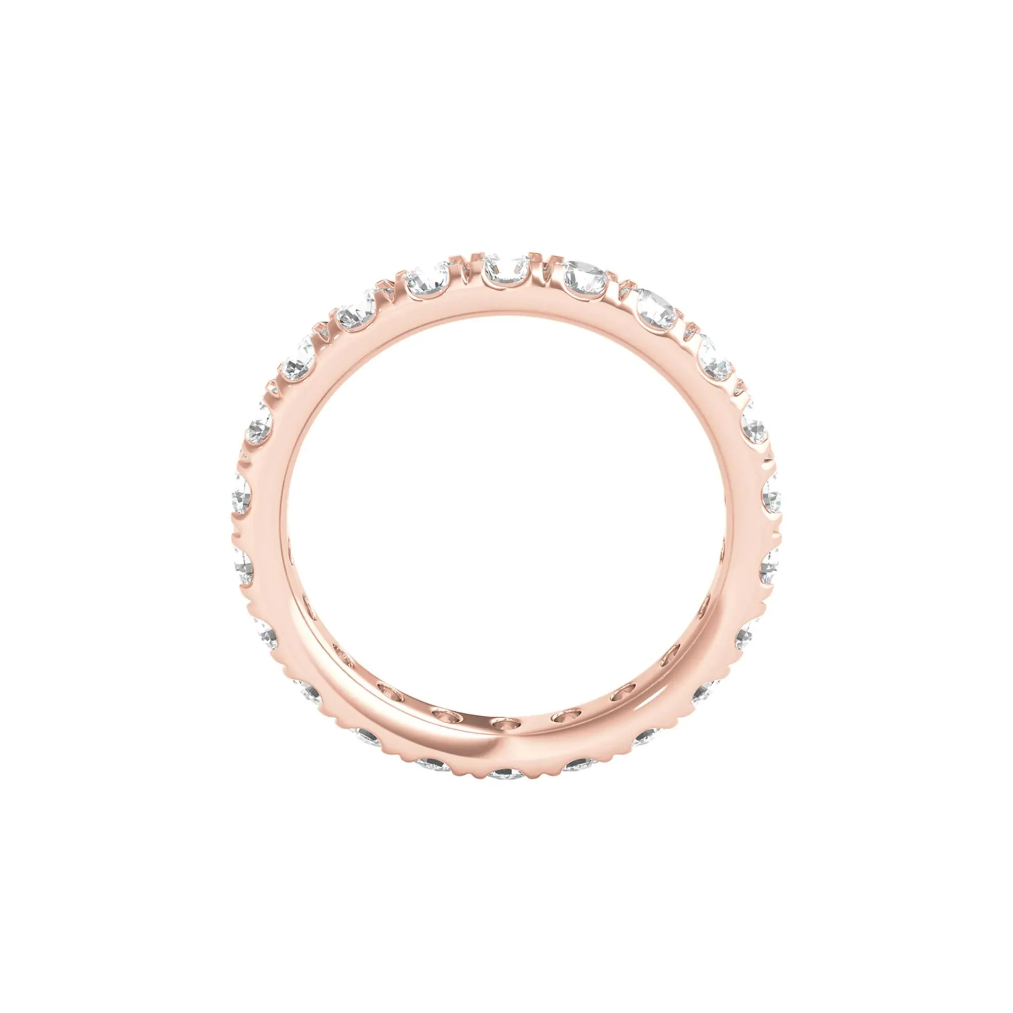 2 CT. Tw. Lab Grown Diamond Comfort Fit Eternity Band Ring 14K Rose Gold Round Brilliant Cut Size 5.5 2mm - Image 2