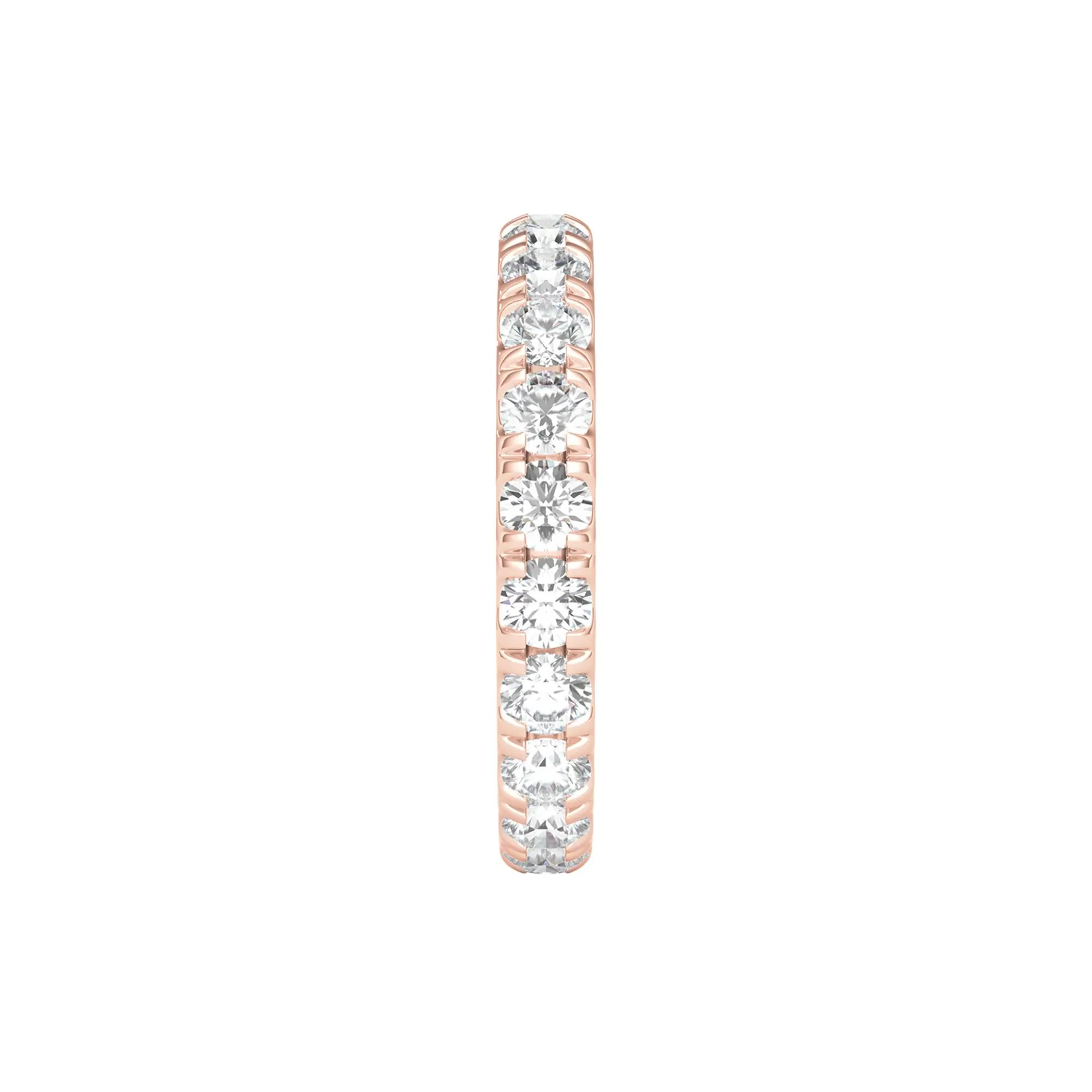 2 CT. Tw. Lab Grown Diamond Comfort Fit Eternity Band Ring 14K Rose Gold Round Brilliant Cut Size 8.5 2mm - Image 3