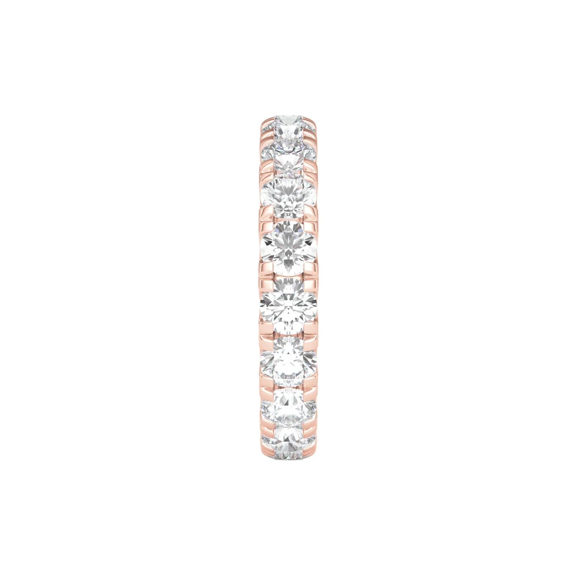 3 CT. Tw. Lab Grown Diamond Comfort Fit Eternity Band Ring 14K Rose Gold Round Brilliant Cut Size 4 2mm - Image 3