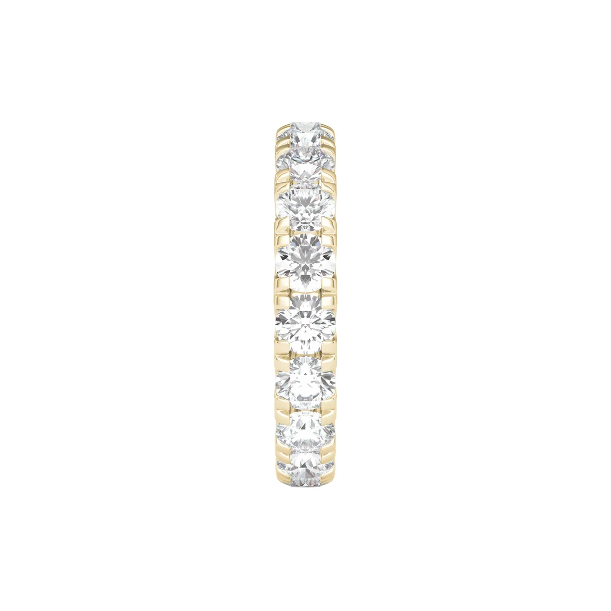 3 CT. Tw. Lab Grown Diamond Comfort Fit Eternity Band Ring 14K Yellow Gold Round Brilliant Cut Size 7.5 2mm - Image 3