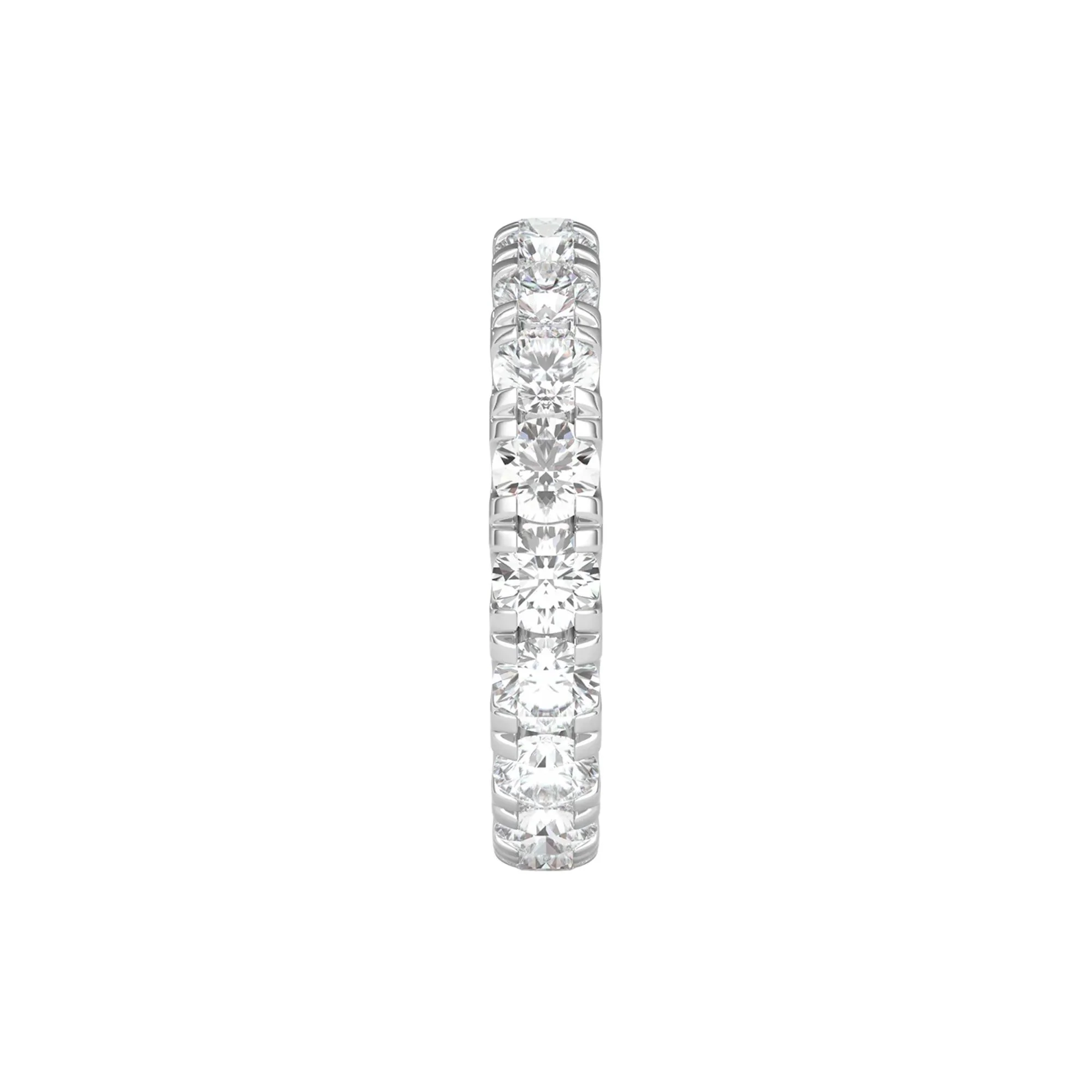 3 CT. Tw. Lab Grown Diamond Comfort Fit Eternity Band Ring Platinum Round Brilliant Cut White Size 5 2mm - Image 3