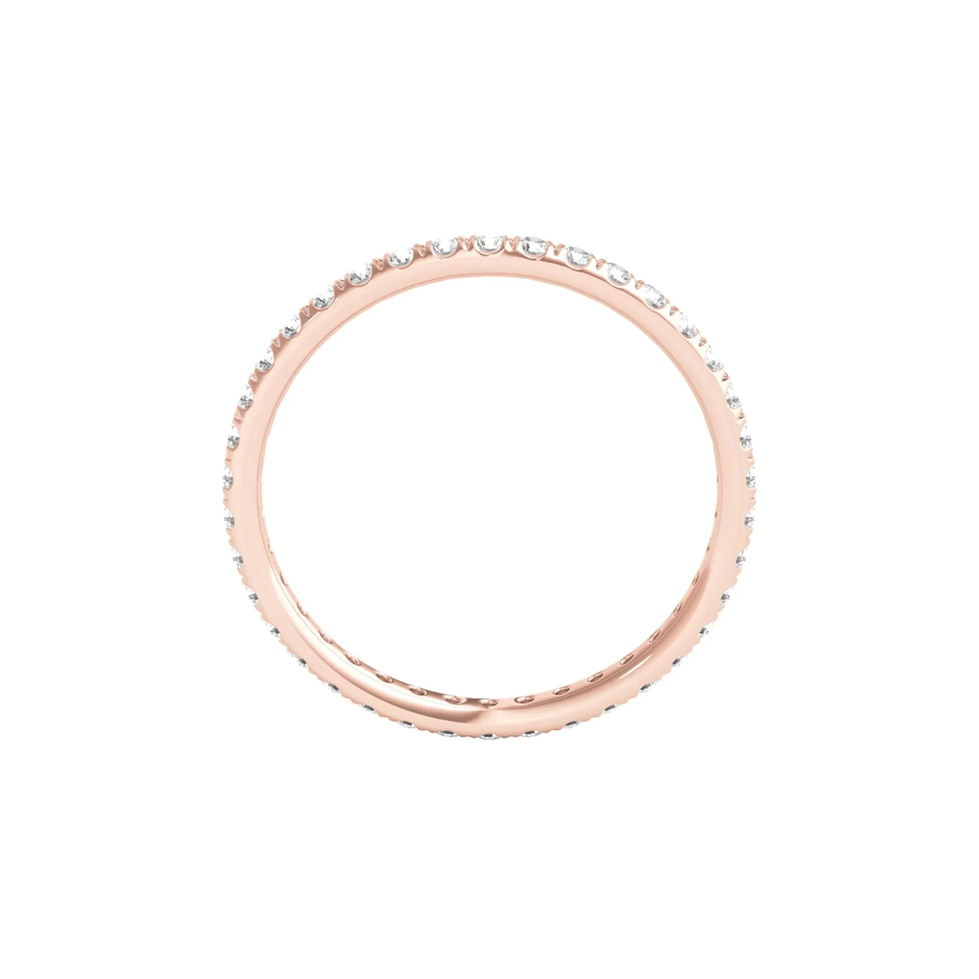 1/2 CT. Tw. Lab Grown Diamond Comfort Fit Eternity Band Ring 14K Rose Gold Round Brilliant Cut Size 7 2mm - Image 2