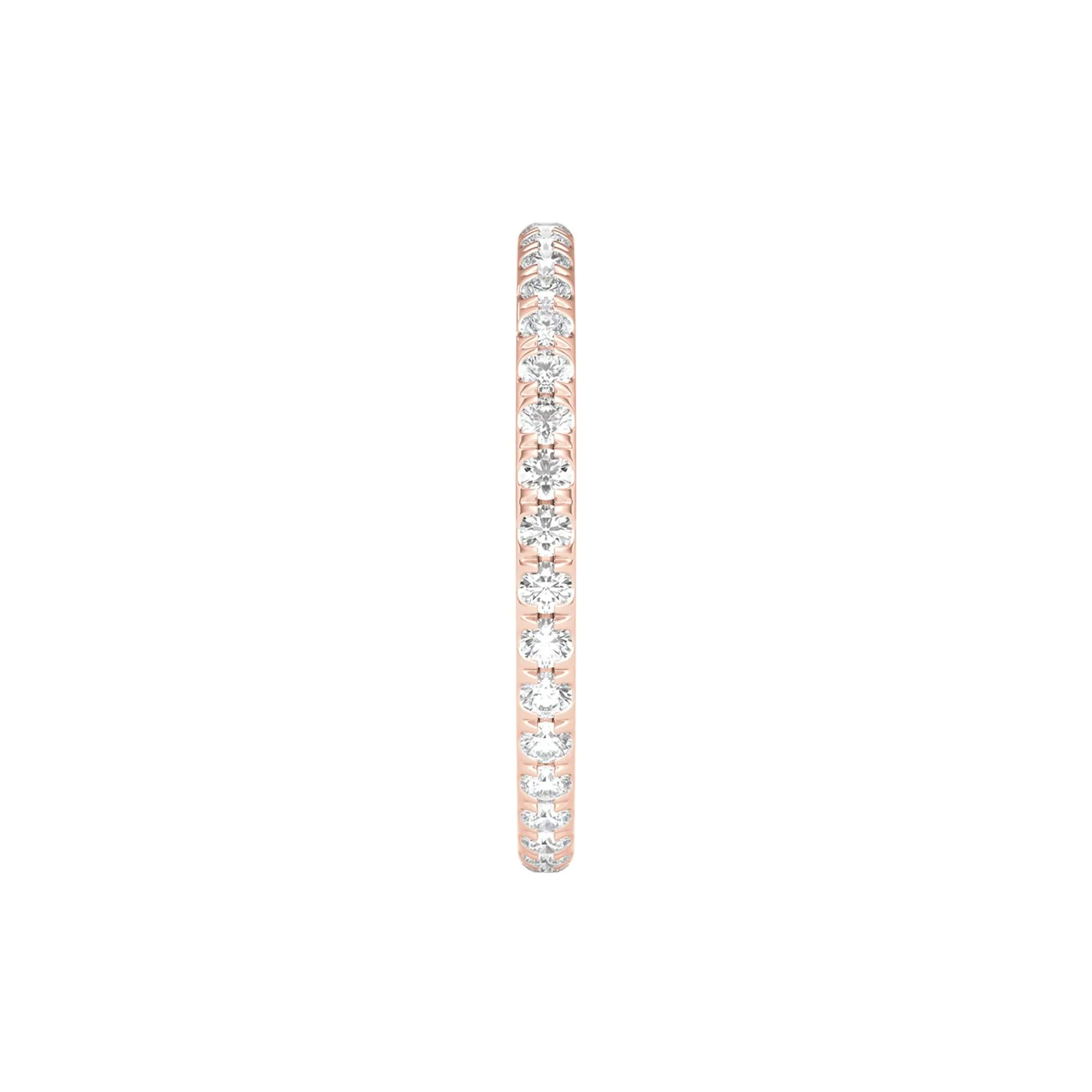 1/2 CT. Tw. Lab Grown Diamond Comfort Fit Eternity Band Ring 14K Rose Gold Round Brilliant Cut Size 7.5 2mm - Image 3
