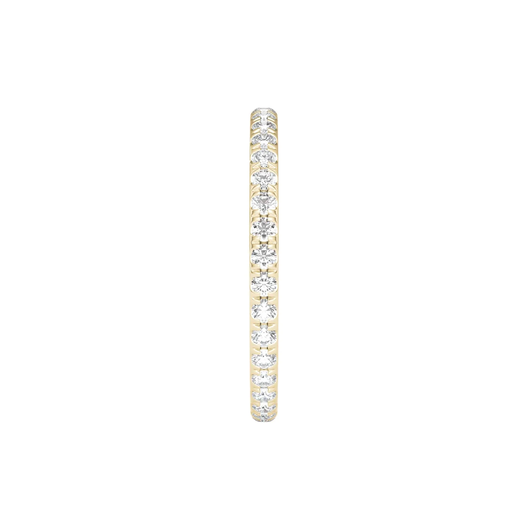 1/2 CT. Tw. Lab Grown Diamond Comfort Fit Eternity Band Ring 14K Yellow Gold Round Brilliant Cut Size 4 2mm - Image 3
