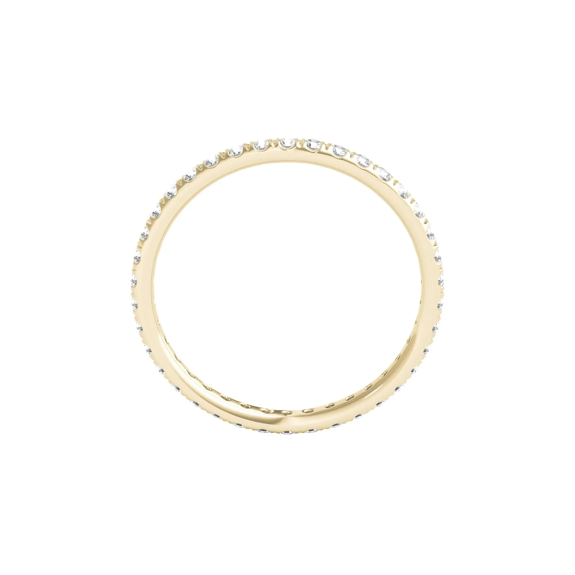 1/2 CT. Tw. Lab Grown Diamond Comfort Fit Eternity Band Ring 14K Yellow Gold Round Brilliant Cut Size 8.5 2mm - Image 2