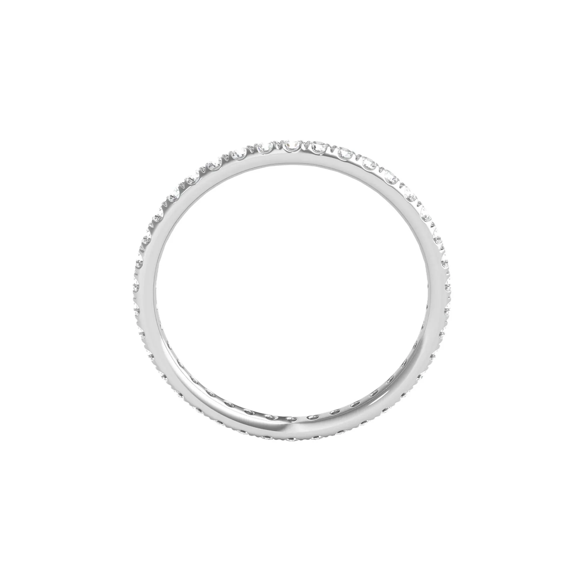 1/2 CT. Tw. Lab Grown Diamond Comfort Fit Eternity Band Ring Platinum Round Brilliant Cut White Size 8.5 2mm - Image 2