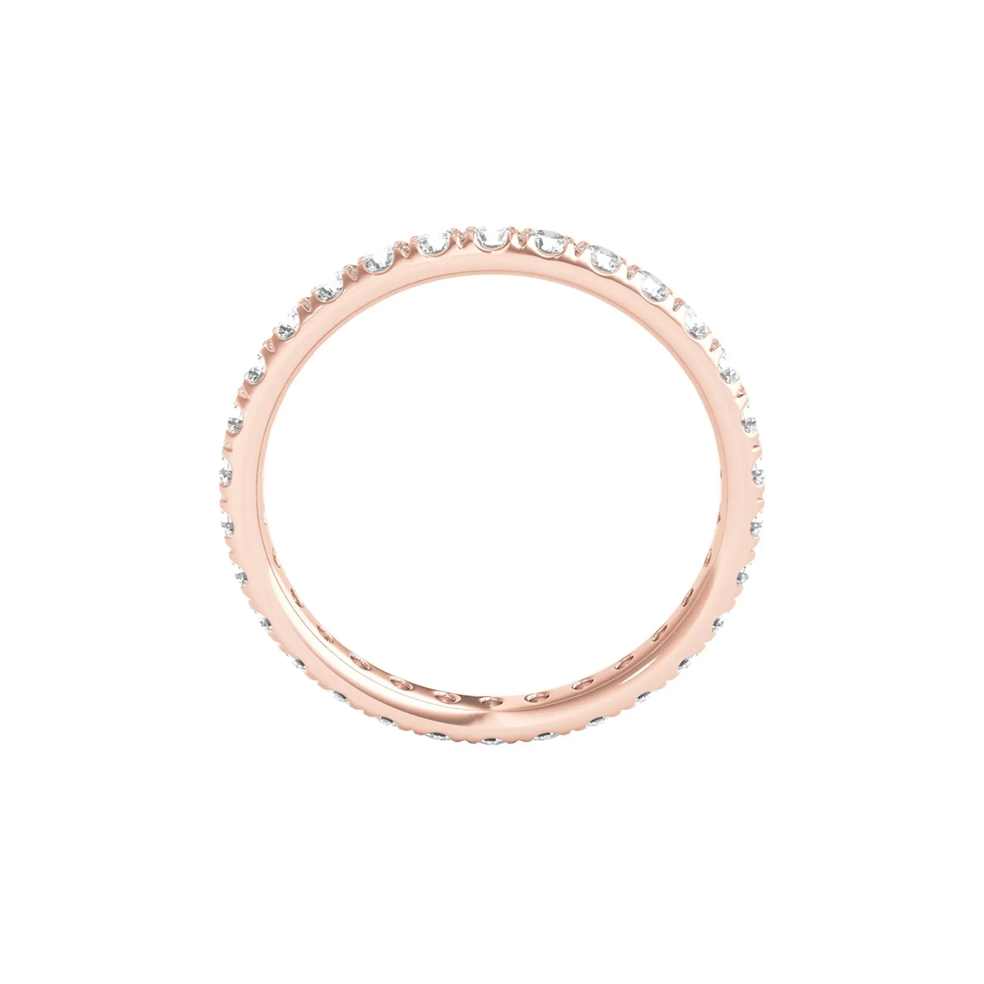 1 CT. Tw. Lab Grown Diamond Comfort Fit Eternity Band Ring 14K Rose Gold Round Brilliant Cut Size 6.5 2mm - Image 2