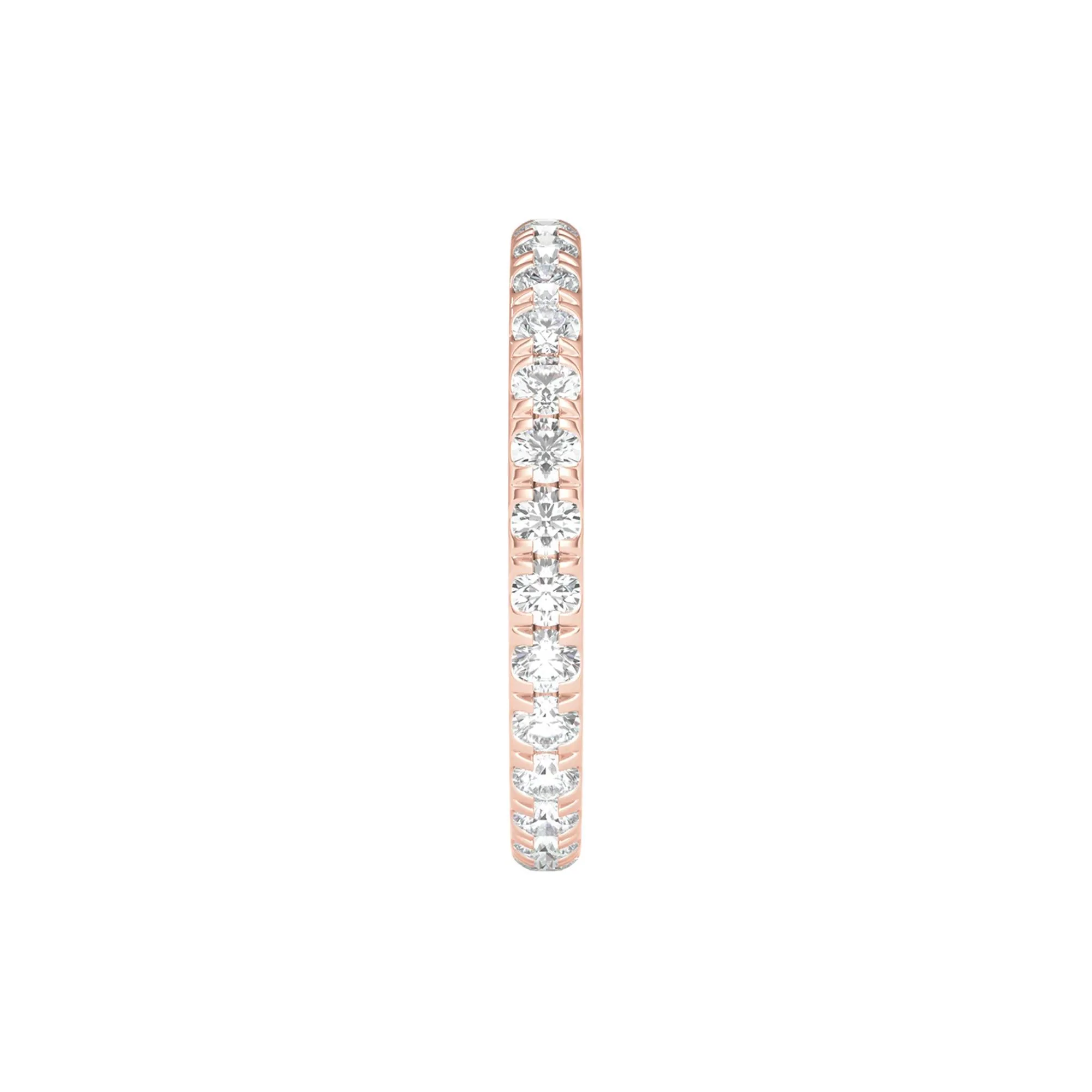 1 CT. Tw. Lab Grown Diamond Comfort Fit Eternity Band Ring 14K Rose Gold Round Brilliant Cut Size 8 2mm - Image 3