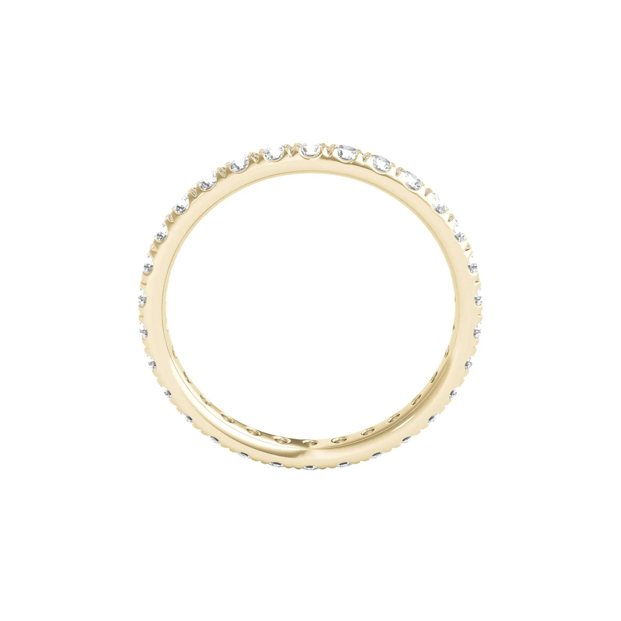 1 CT. Tw. Lab Grown Diamond Comfort Fit Eternity Band Ring 14K Yellow Gold Round Brilliant Cut Size 6.5 2mm - Image 2