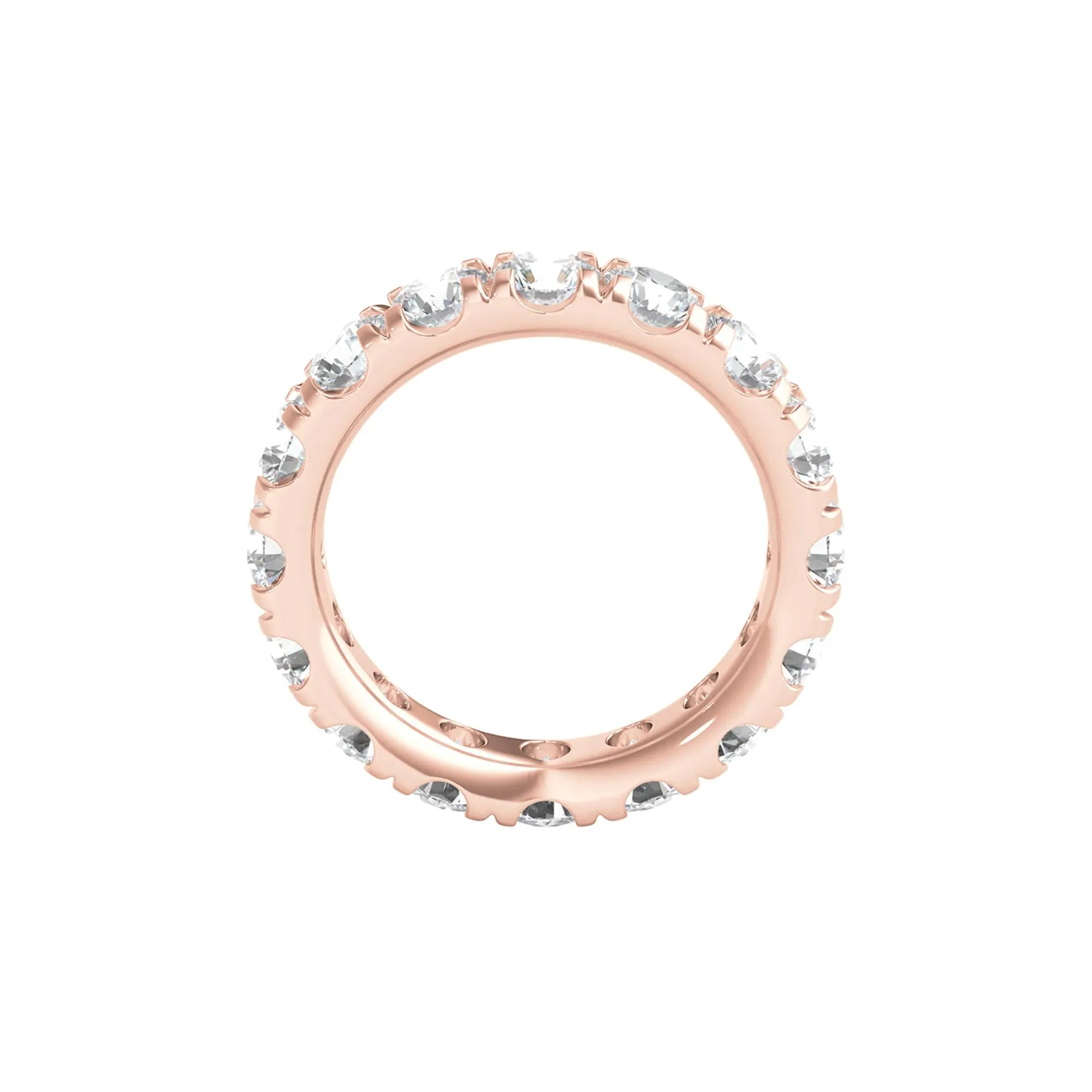 5 CT. Tw. Lab Grown Diamond Comfort Fit Eternity Band Ring 14K Rose Gold Round Brilliant Cut Size 4.5 2mm - Image 2