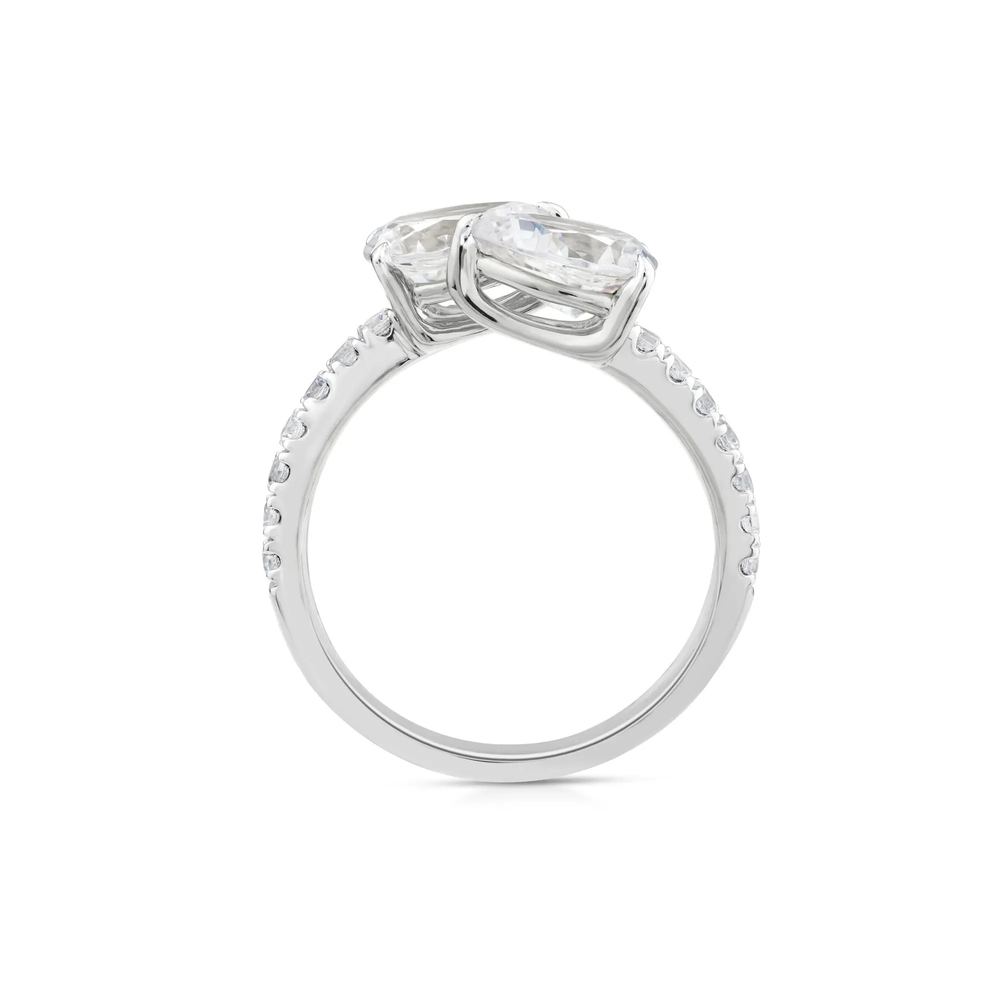 1 3/4 CT. Tw. Lab Grown Diamond Bypass Ring 10K White Gold Round Brilliant Cut Size 6.5 - Image 2