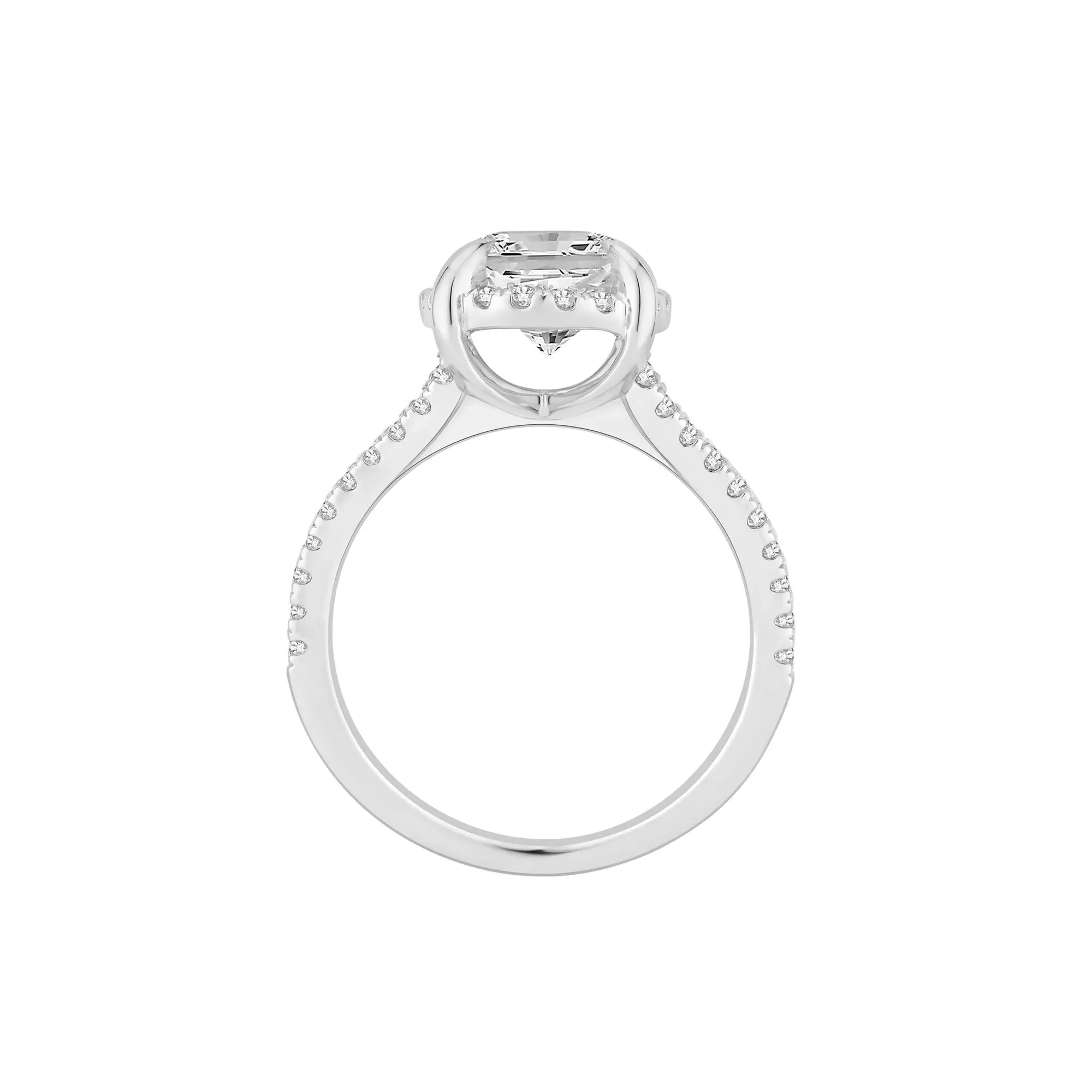 3/4 CT. Tw. Lab Grown Diamond Oval Engagement Ring 14K White Gold Round Brilliant Cut Size 7.5 - Image 2