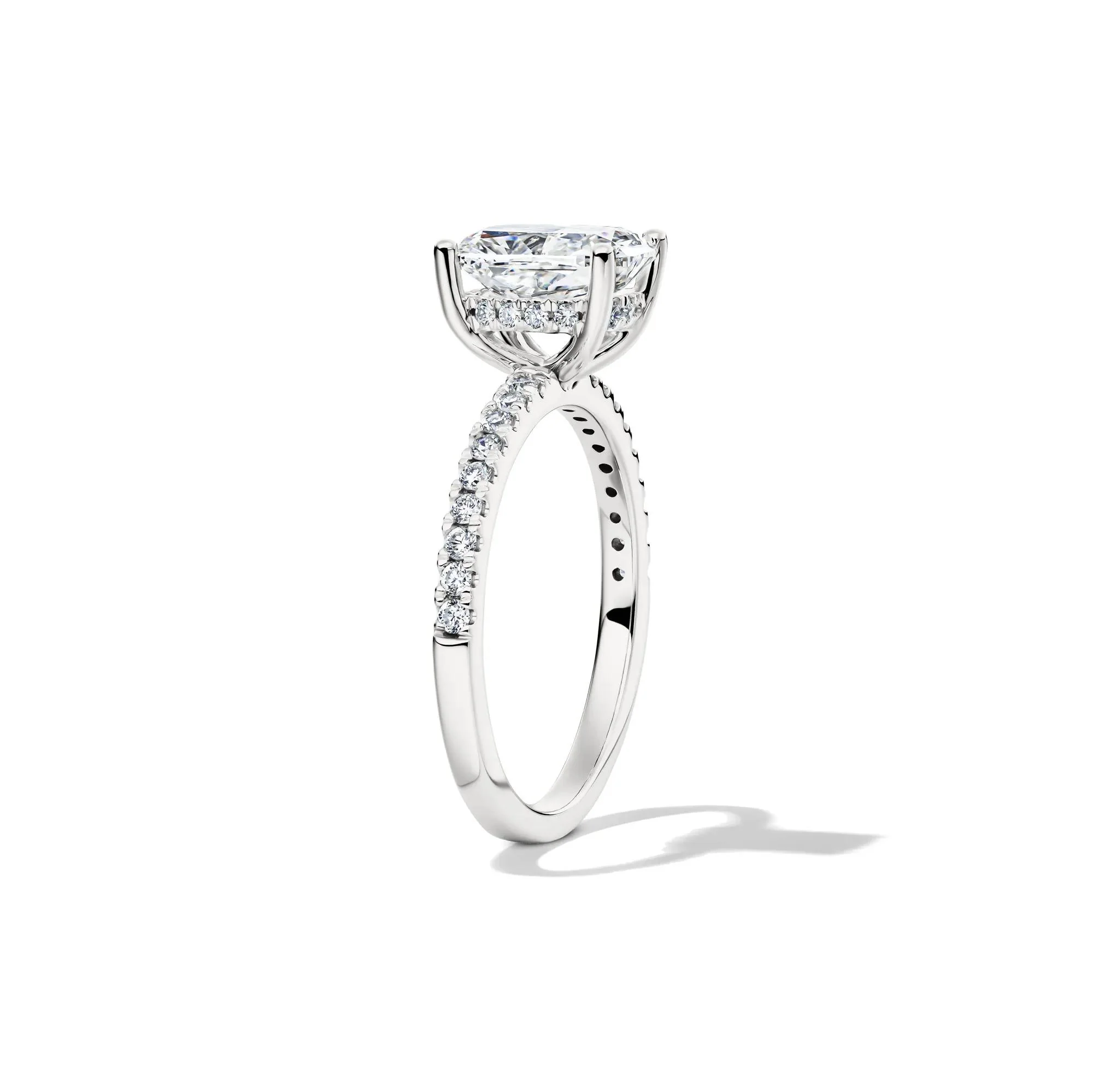 2 1/4 CT. Tw. Lab Grown Diamond Elongated Cushion Engagement Ring 14K White Gold Round Brilliant Cut Size 6 - Image 3