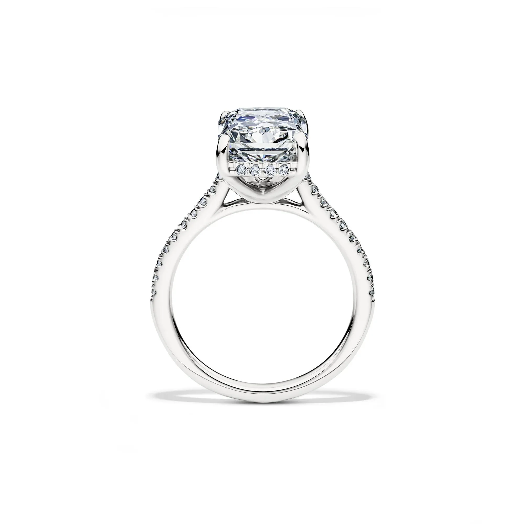 5 1/3 CT. Tw. Lab Grown Radiant-Cut Engagement Ring 14K White Gold Size 6 2mm - Image 2