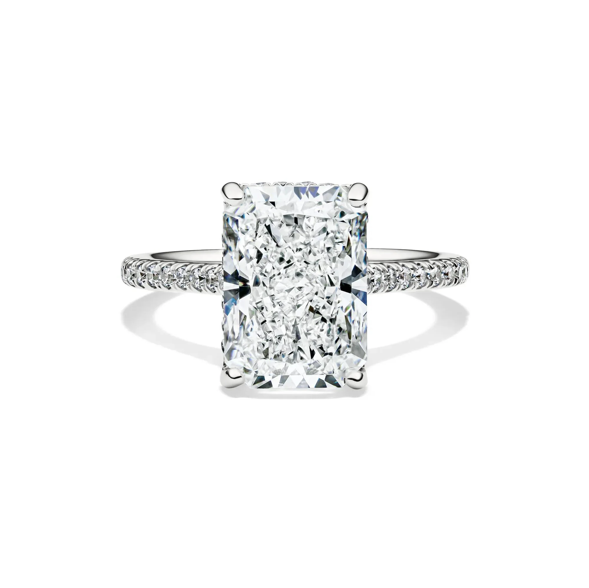 5 1/3 CT. Tw. Lab Grown Radiant-Cut Engagement Ring 14K White Gold Size 8 2mm