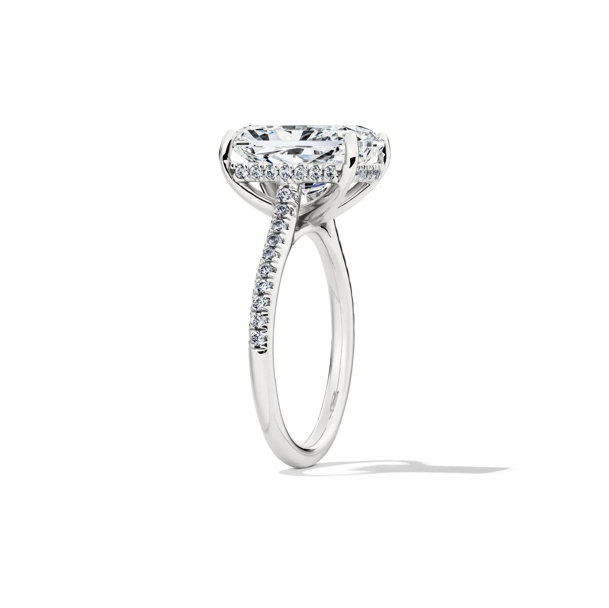 5 1/3 CT. Tw. Lab Grown Radiant-Cut Engagement Ring 14K White Gold Size 9 2mm - Image 3