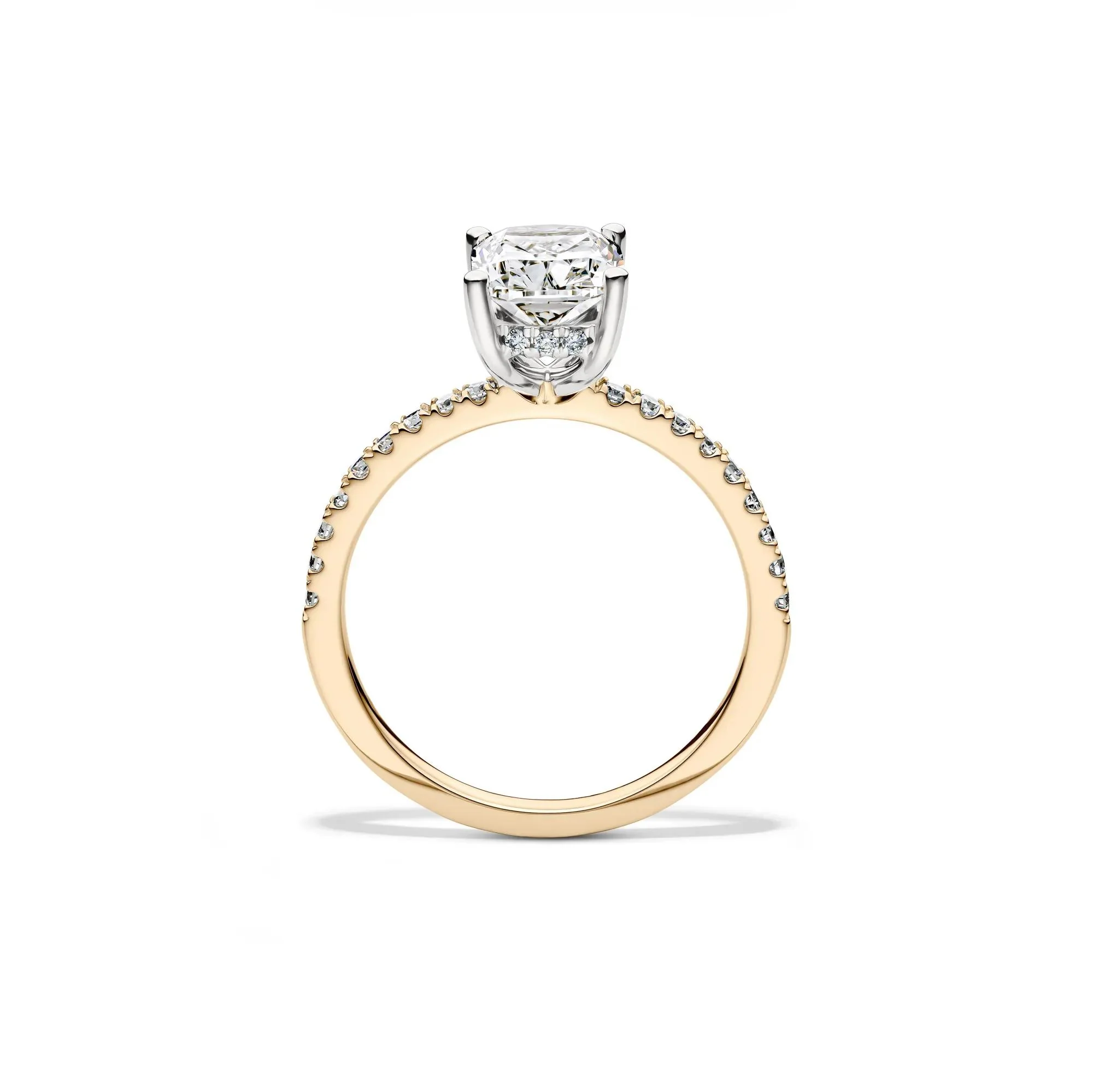 2 1/4 CT. Tw. Lab Grown Diamond Elongated Cushion Engagement Ring 14K Yellow Gold Round Brilliant Cut Size 6 - Image 2