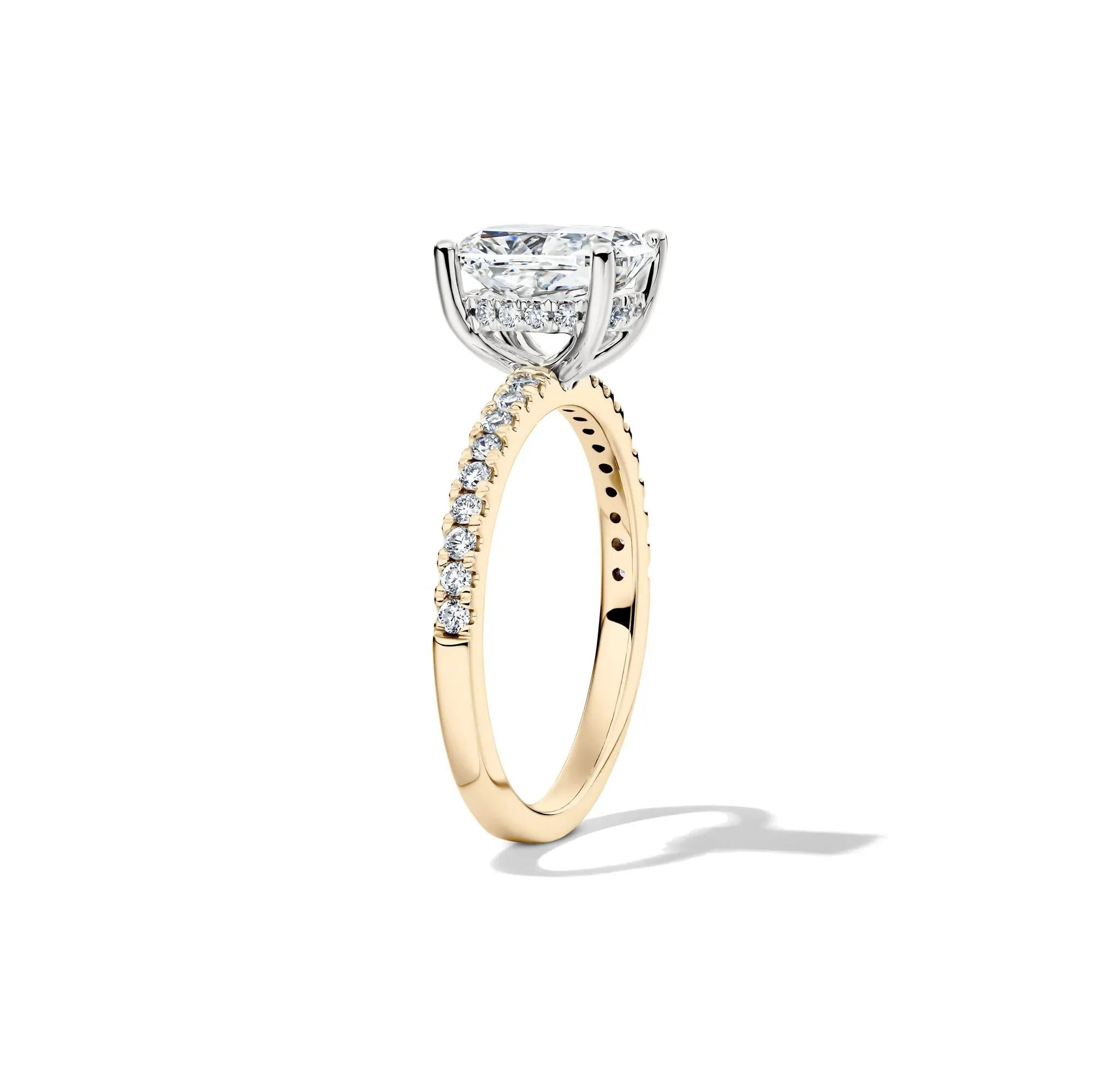 2 1/4 CT. Tw. Lab Grown Diamond Elongated Cushion Engagement Ring 14K Yellow Gold Round Brilliant Cut Size 8.5 - Image 3