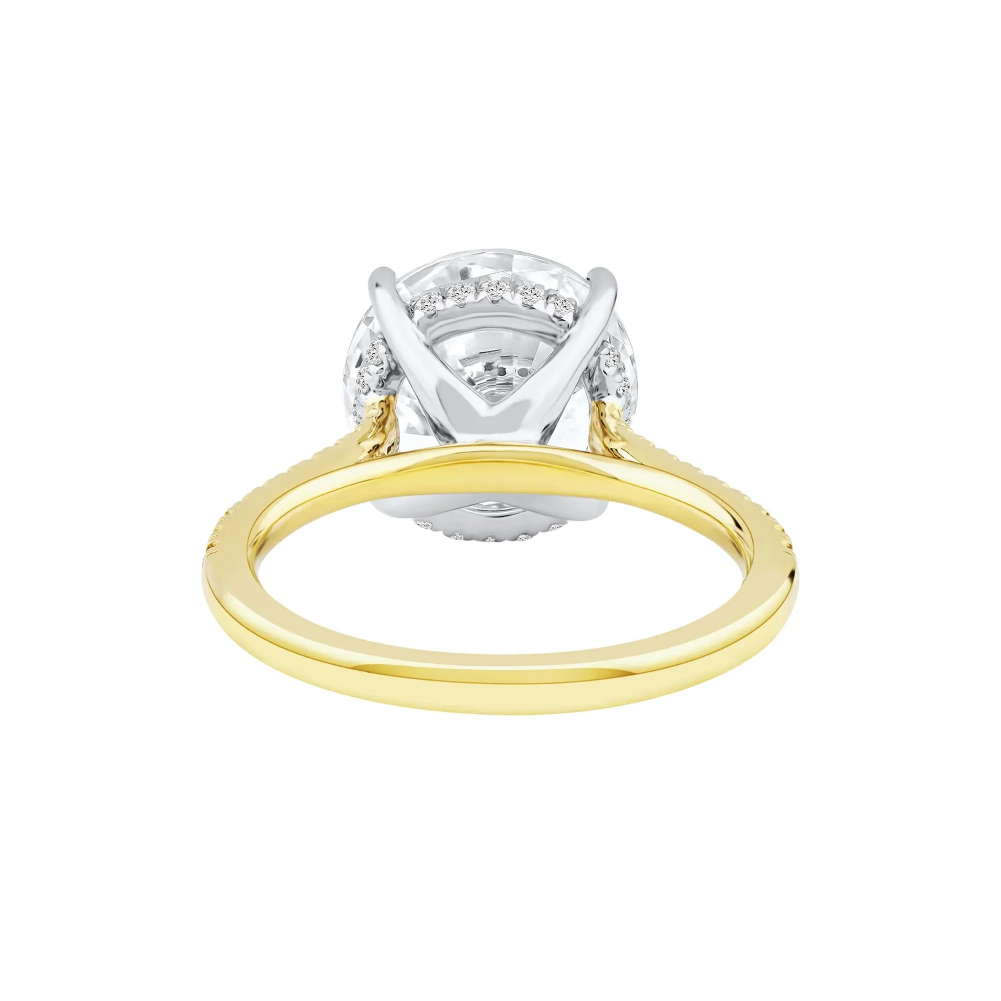 5 1/3 CT. Tw. Lab Grown Diamond Round Engagement Ring 14K Yellow Gold Round Brilliant Cut Size 6.5 2mm - Image 4