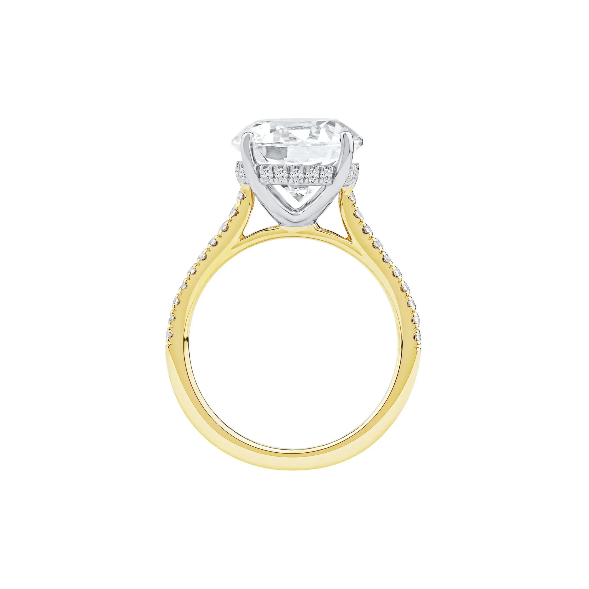 5 1/3 CT. Tw. Lab Grown Diamond Round Engagement Ring 14K Yellow Gold Round Brilliant Cut Size 8.5 2mm - Image 2
