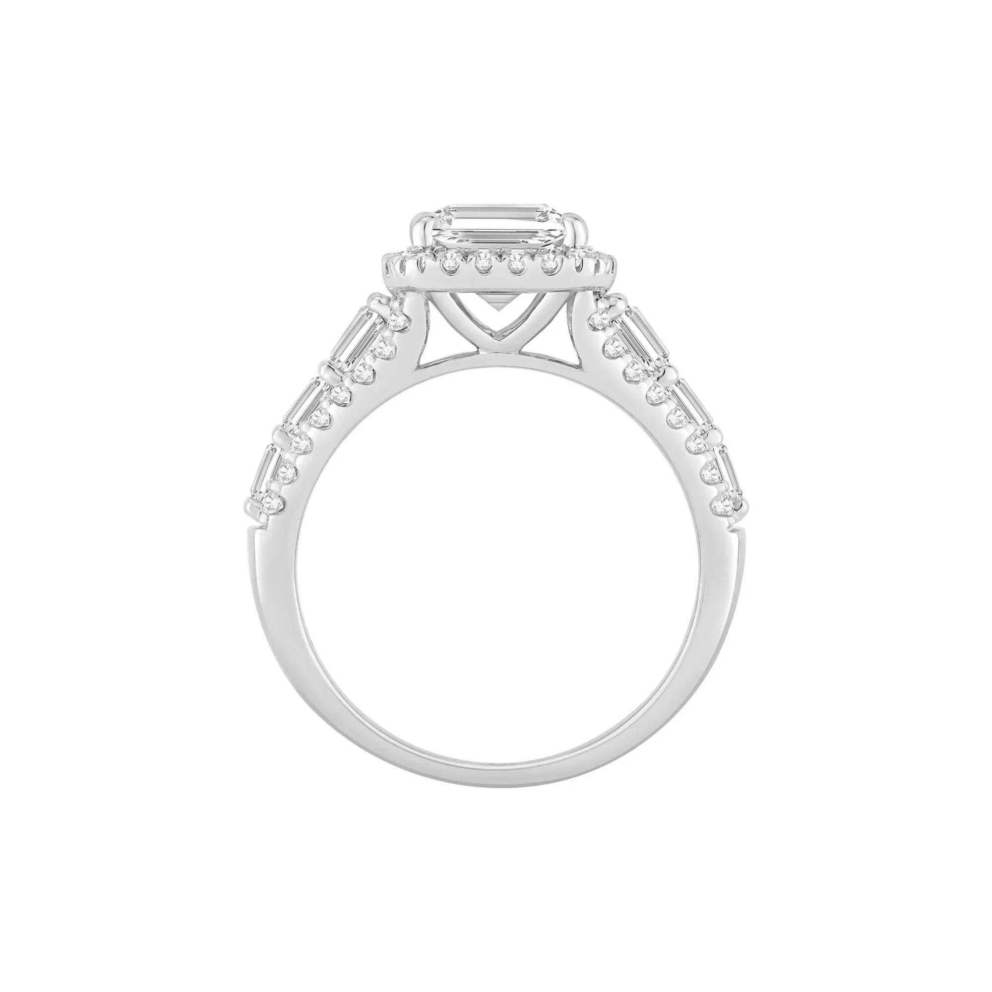 4 1/4 CT. Tw. Lab Grown Diamond Emerald-Cut Ring 14K White Gold Size 6 - Image 2
