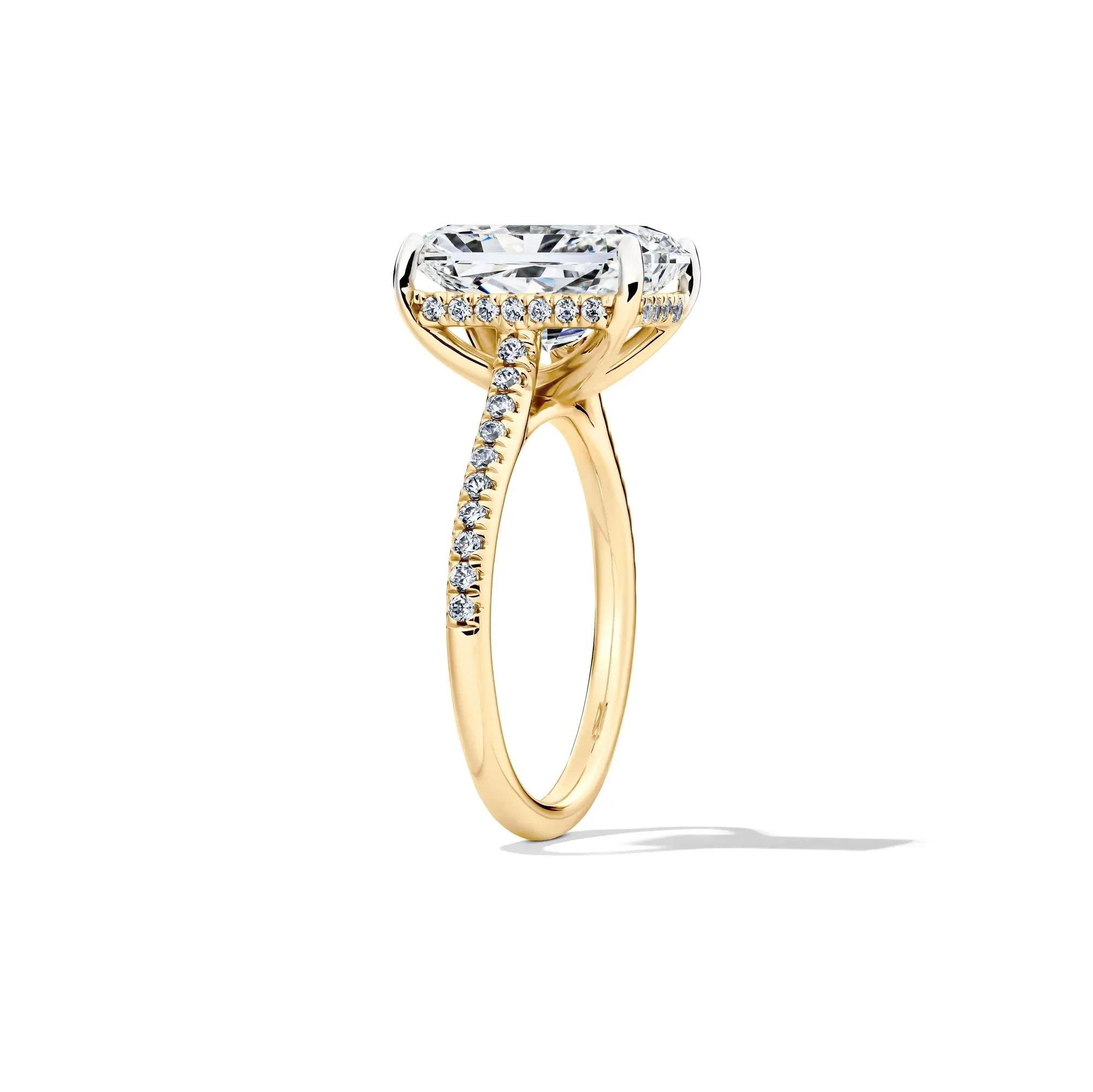 5 1/3 CT. Tw. Lab Grown Radiant-Cut Engagement Ring 14K Yellow Gold Size 5.5 2mm - Image 3