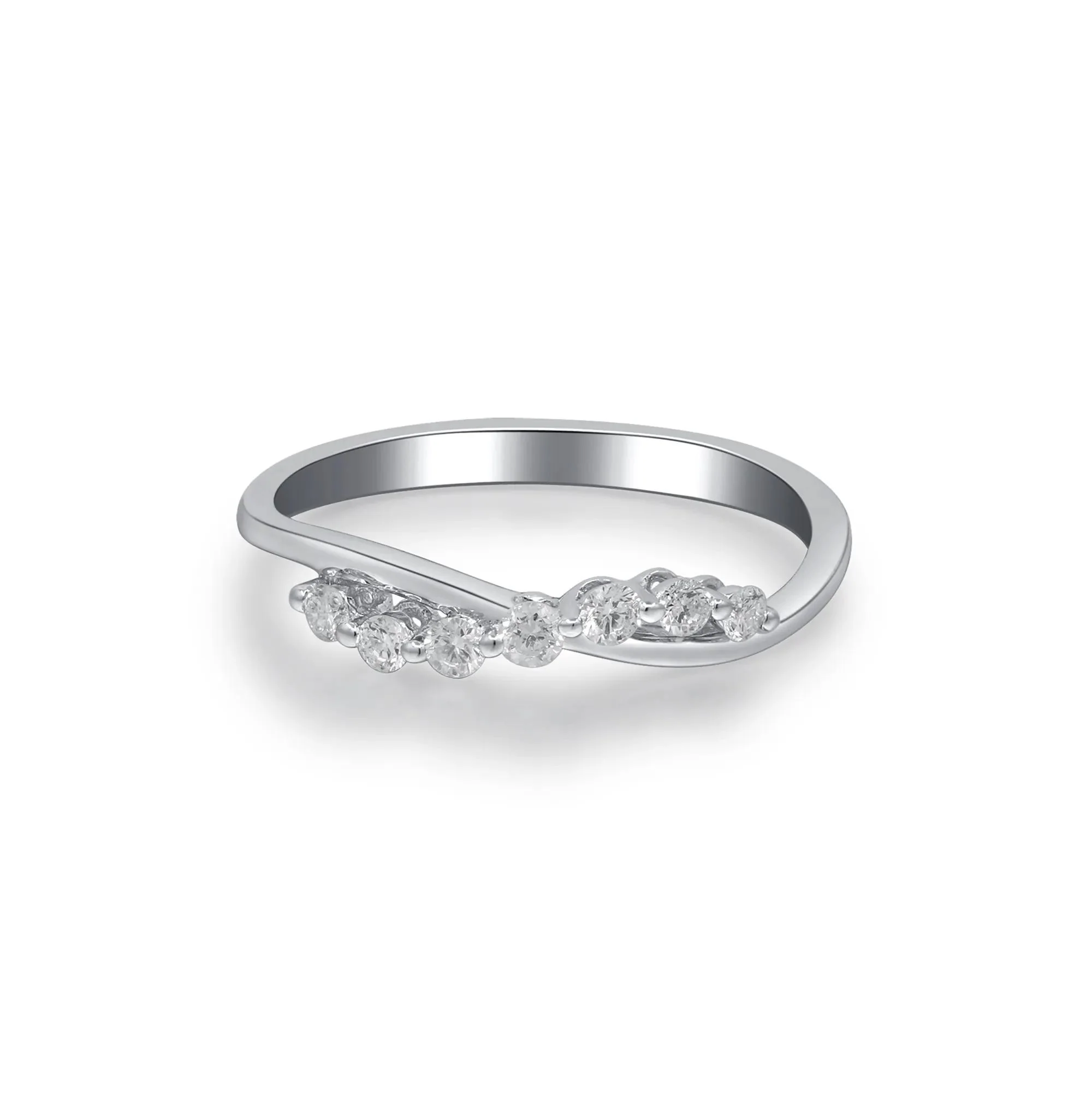 1/5 CT. Tw. Diamond Ring 10K White Gold Round Brilliant Cut Size 10 2mm - Image 4