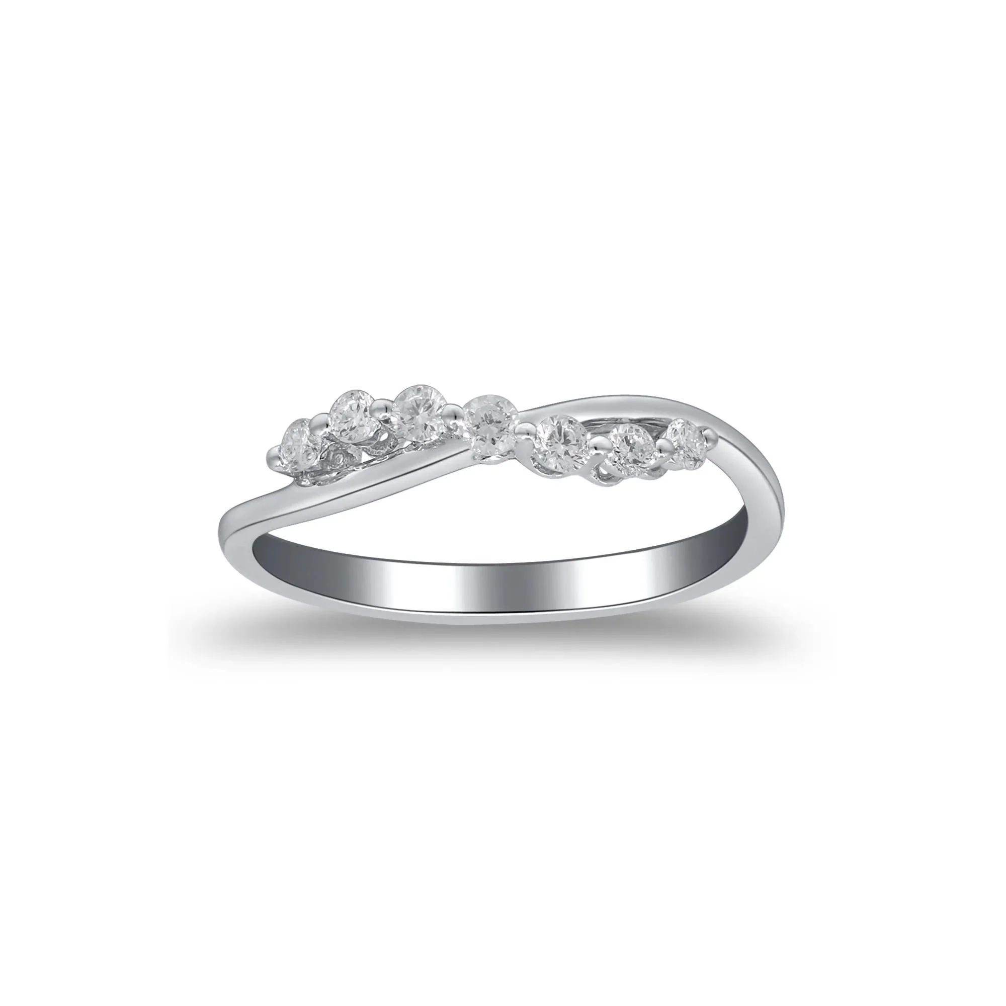 1/5 CT. Tw. Diamond Ring 10K White Gold Round Brilliant Cut Size 6 2mm