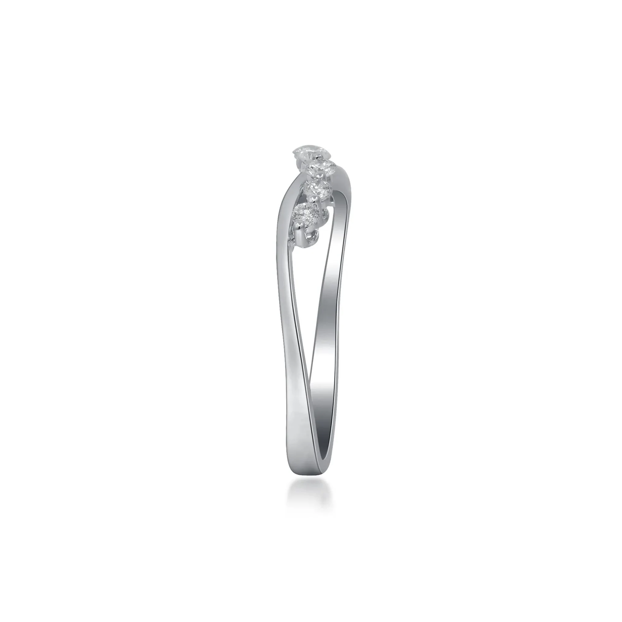 1/5 CT. Tw. Diamond Ring 10K White Gold Round Brilliant Cut Size 6 2mm - Image 3